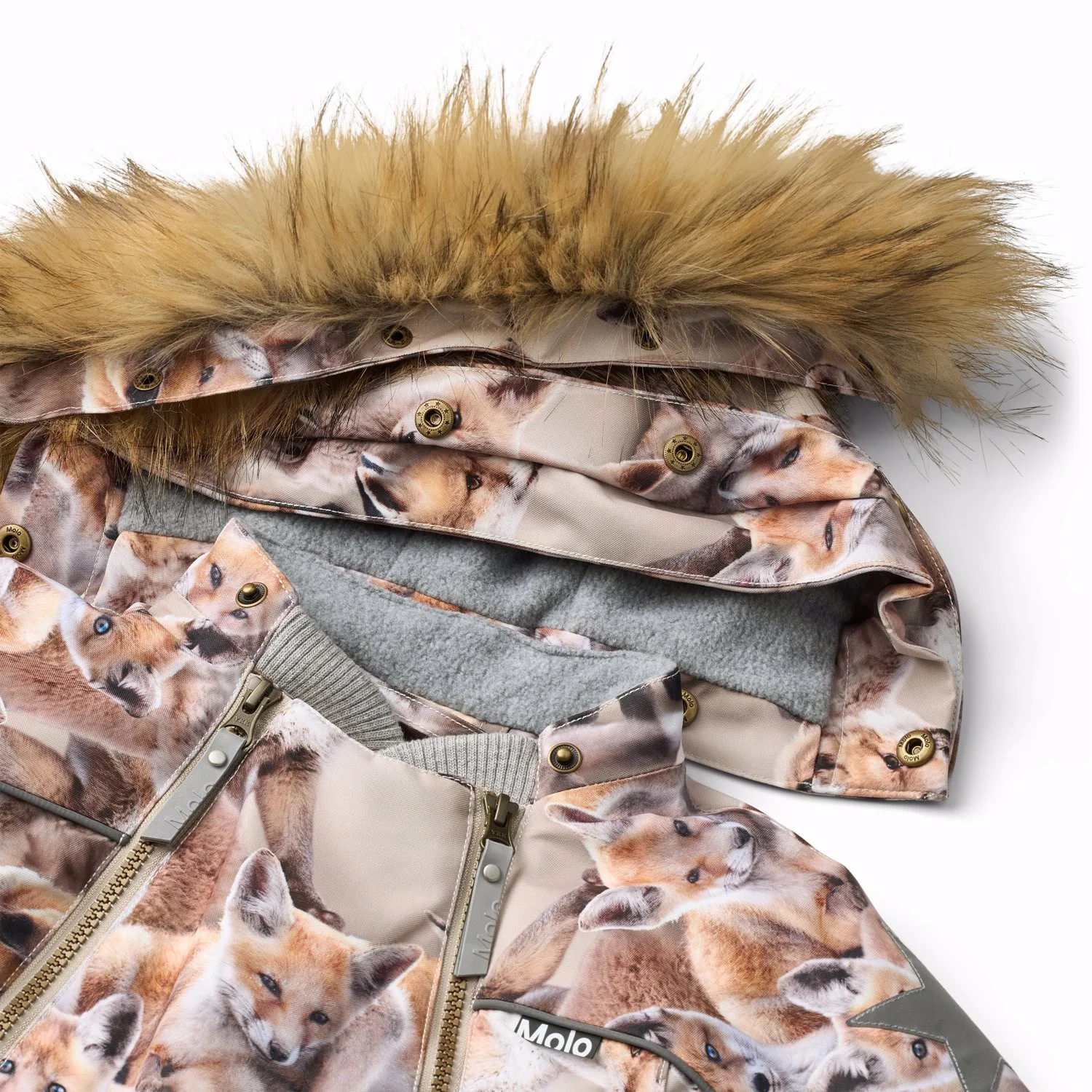 Molo Playing Foxes Pyxis Fur Baby Snowsuit - Image 5