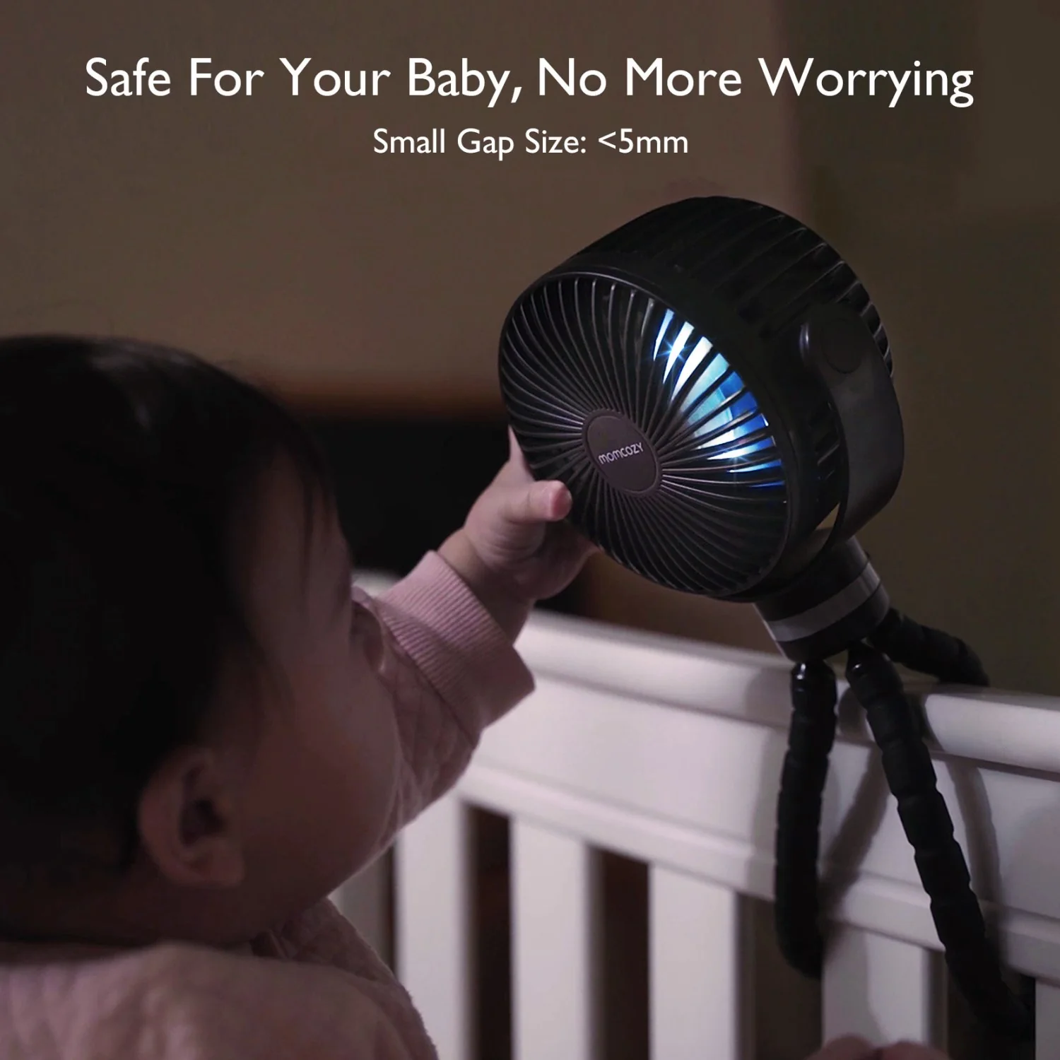 Momcozy Black Portable Stroller Fan - Image 4