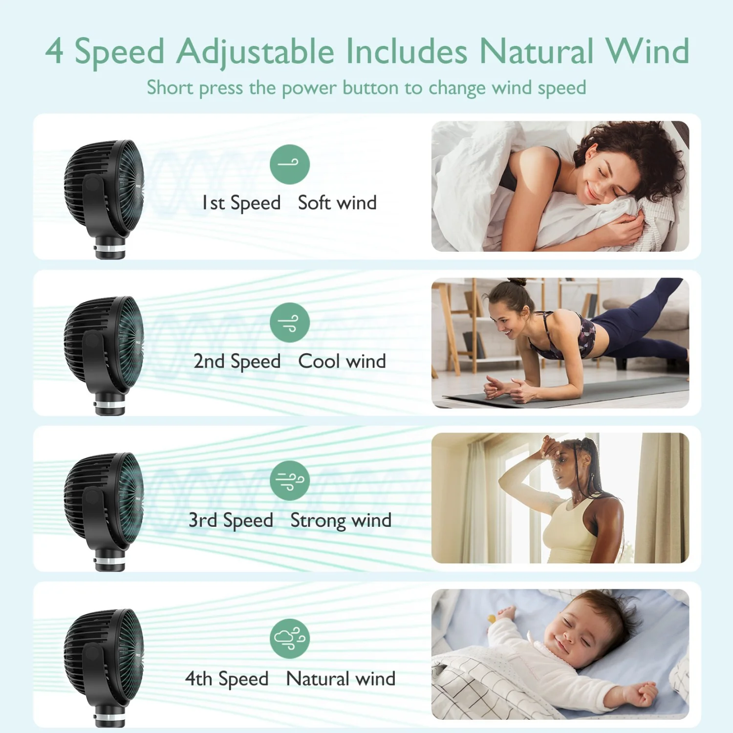 Momcozy Black Portable Stroller Fan - Image 7