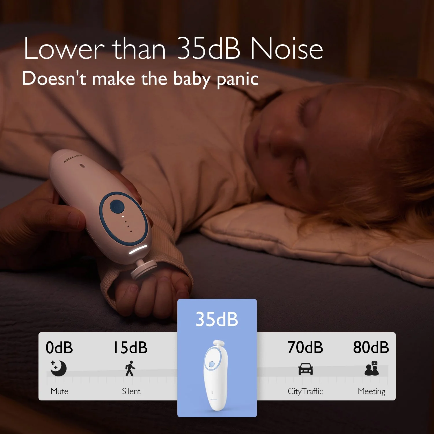 Momcozy Green Electric Baby Nail File - Low Noise - Image 7