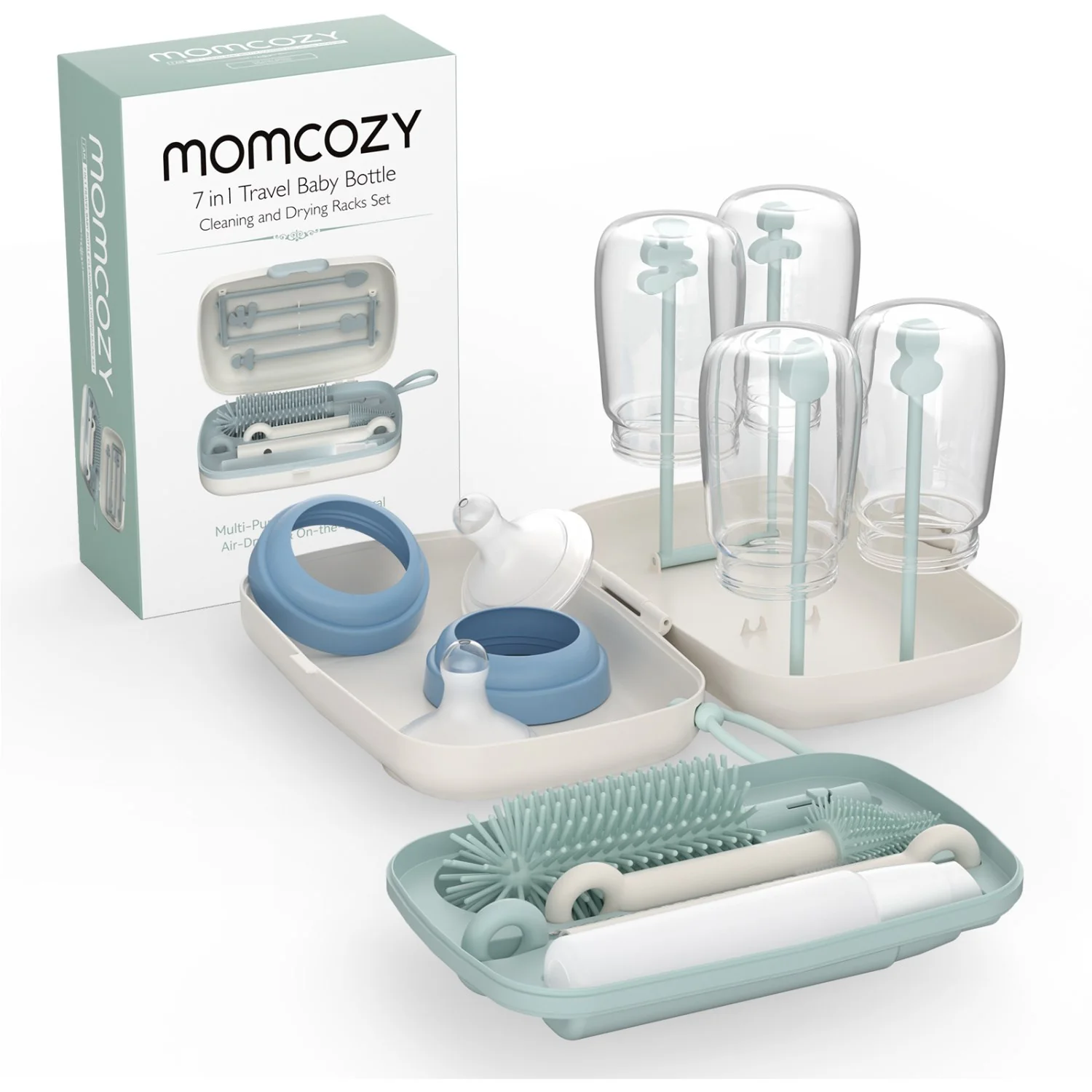 Momcozy Green 7 In 1 Baby Bottle Brush Set - Image 16