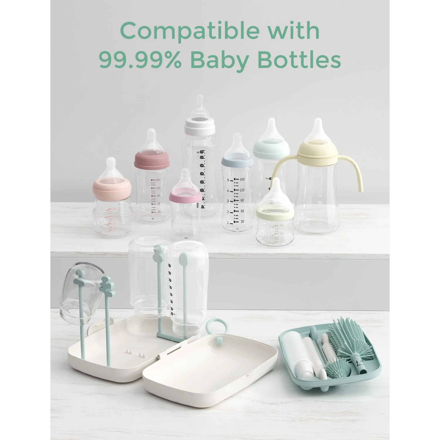 Momcozy Green 7 In 1 Baby Bottle Brush Set - Image 6