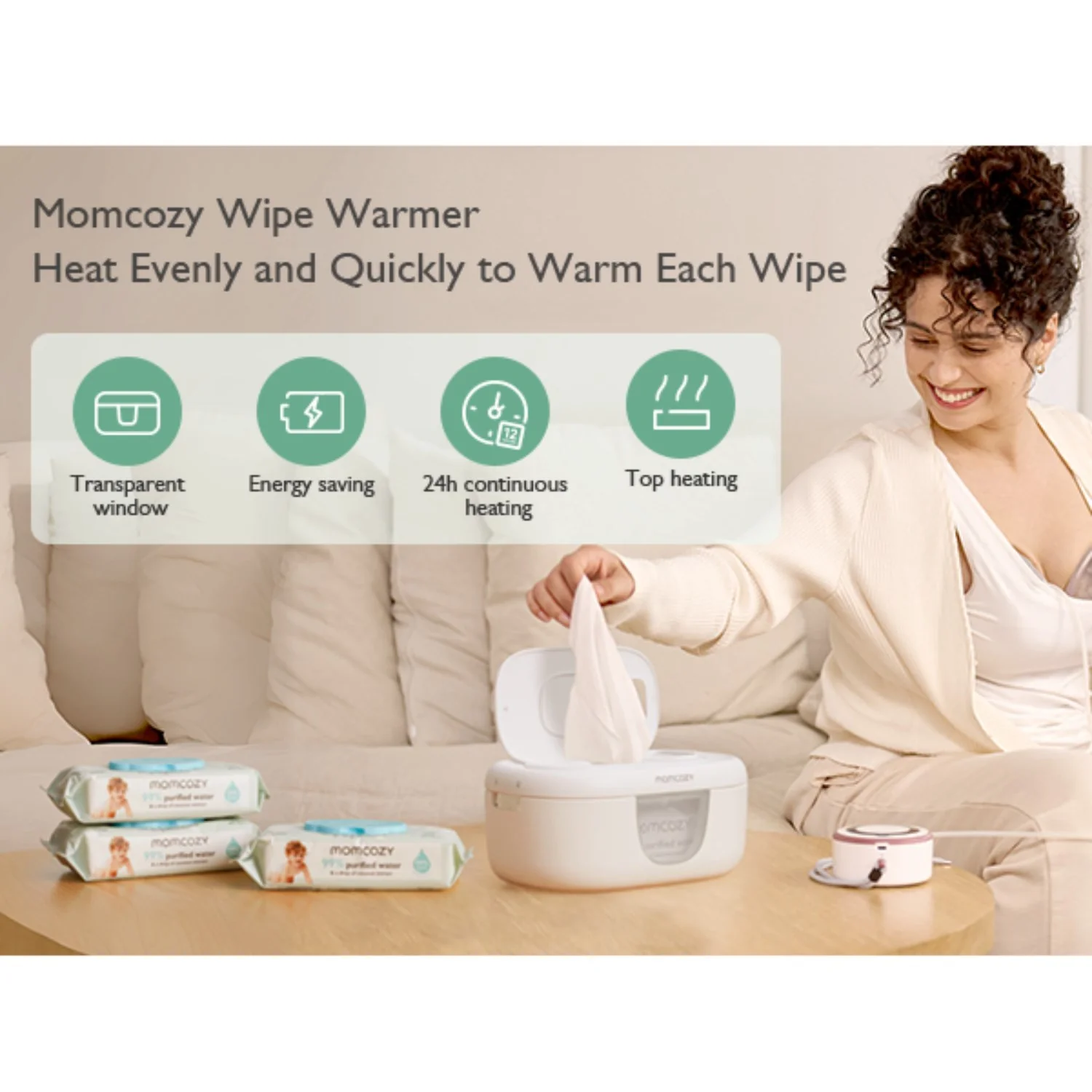 Momcozy Large Capacity Baby Wipe Warmer- EU Version - Image 15
