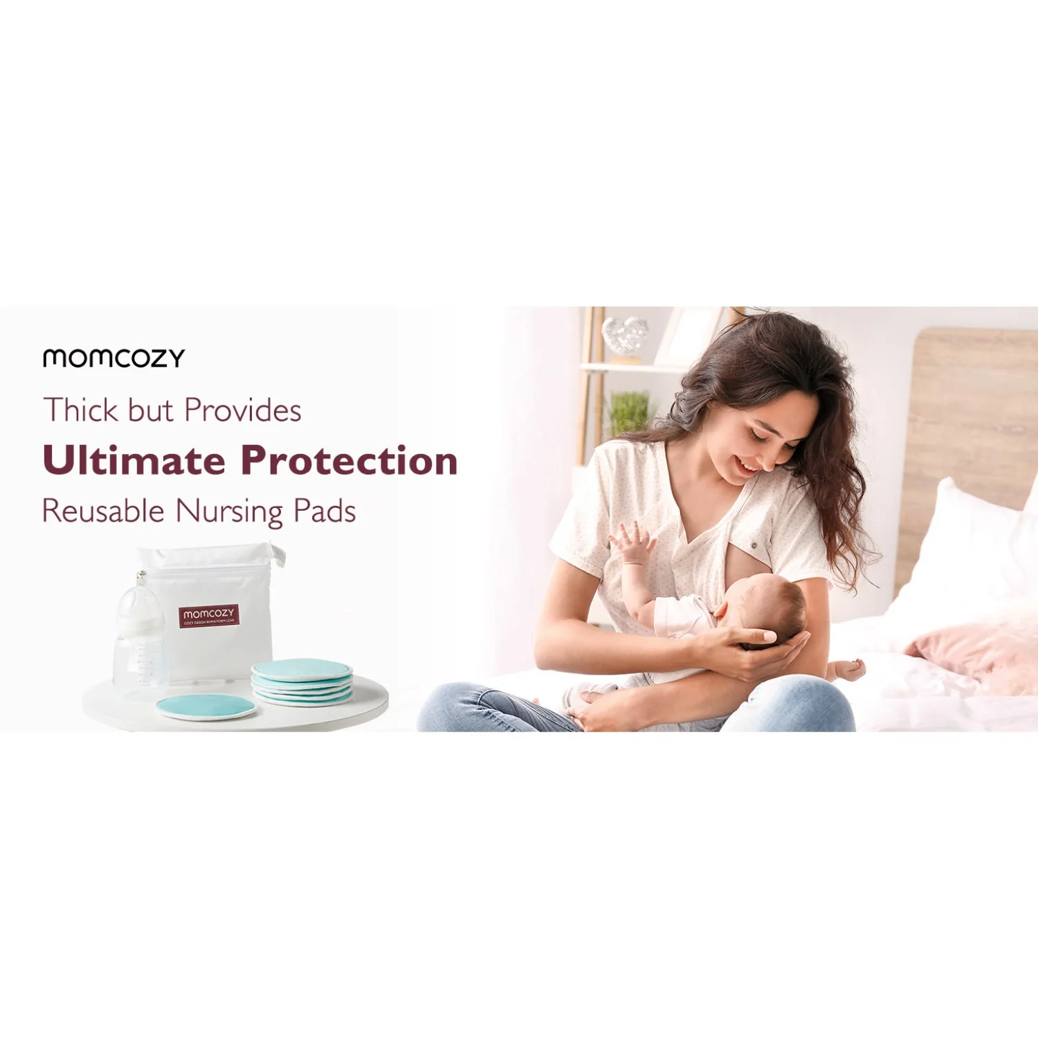Momcozy Natural Reusable Nursing Pads 6-Pack Thick - Image 15