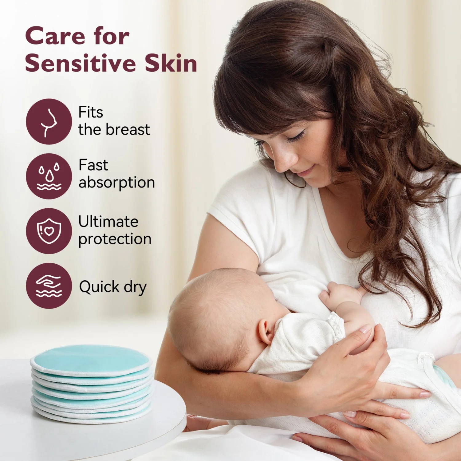 Momcozy Natural Reusable Nursing Pads 6-Pack Thick - Image 4