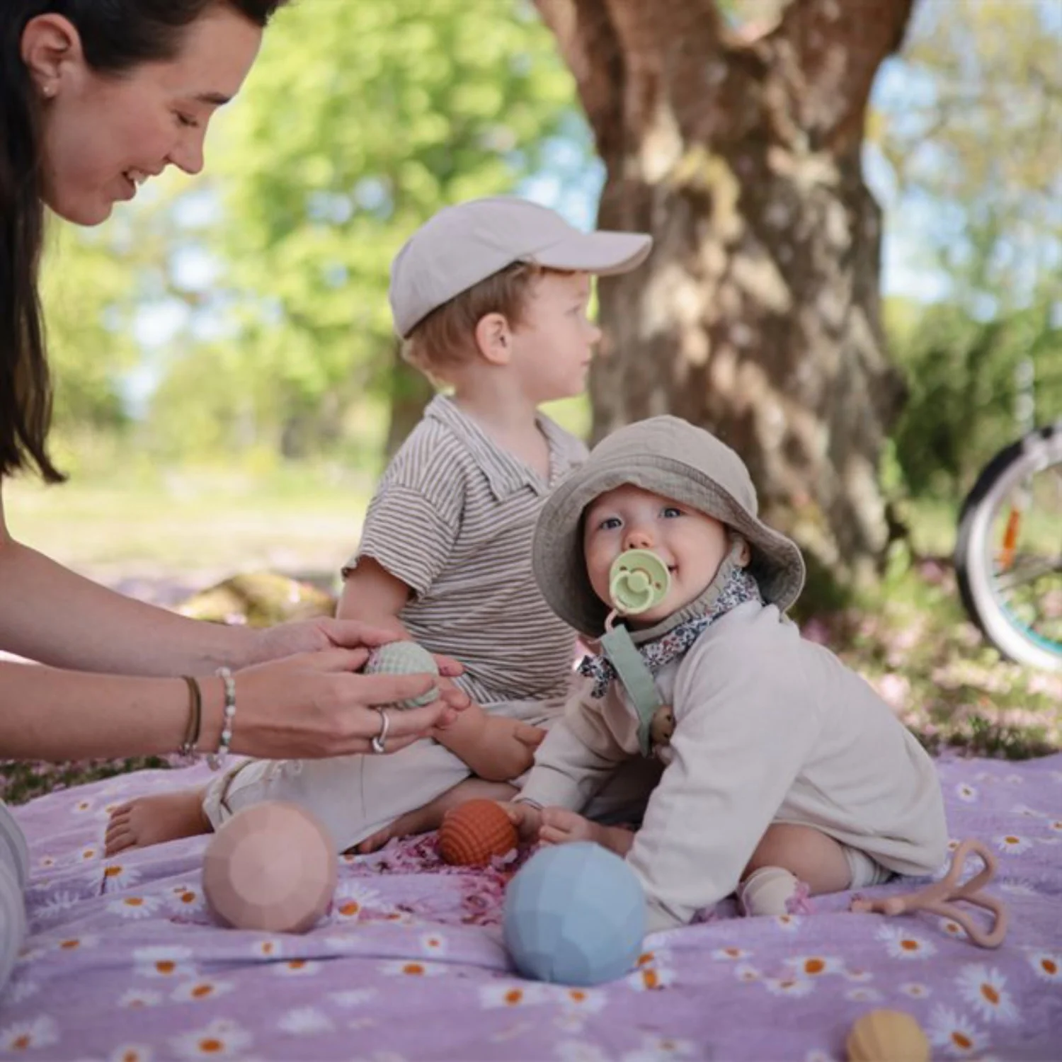 Mushie Blush Nesting Spheres Sensory Toy - Image 3