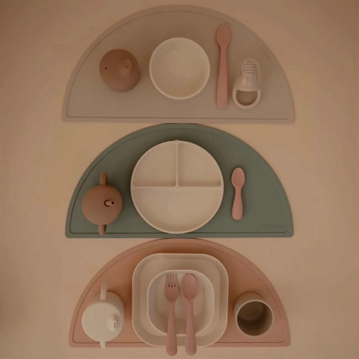 Mushie Blush/Shifting Sand Toddler Starter Spoons 2-Pack - Image 5