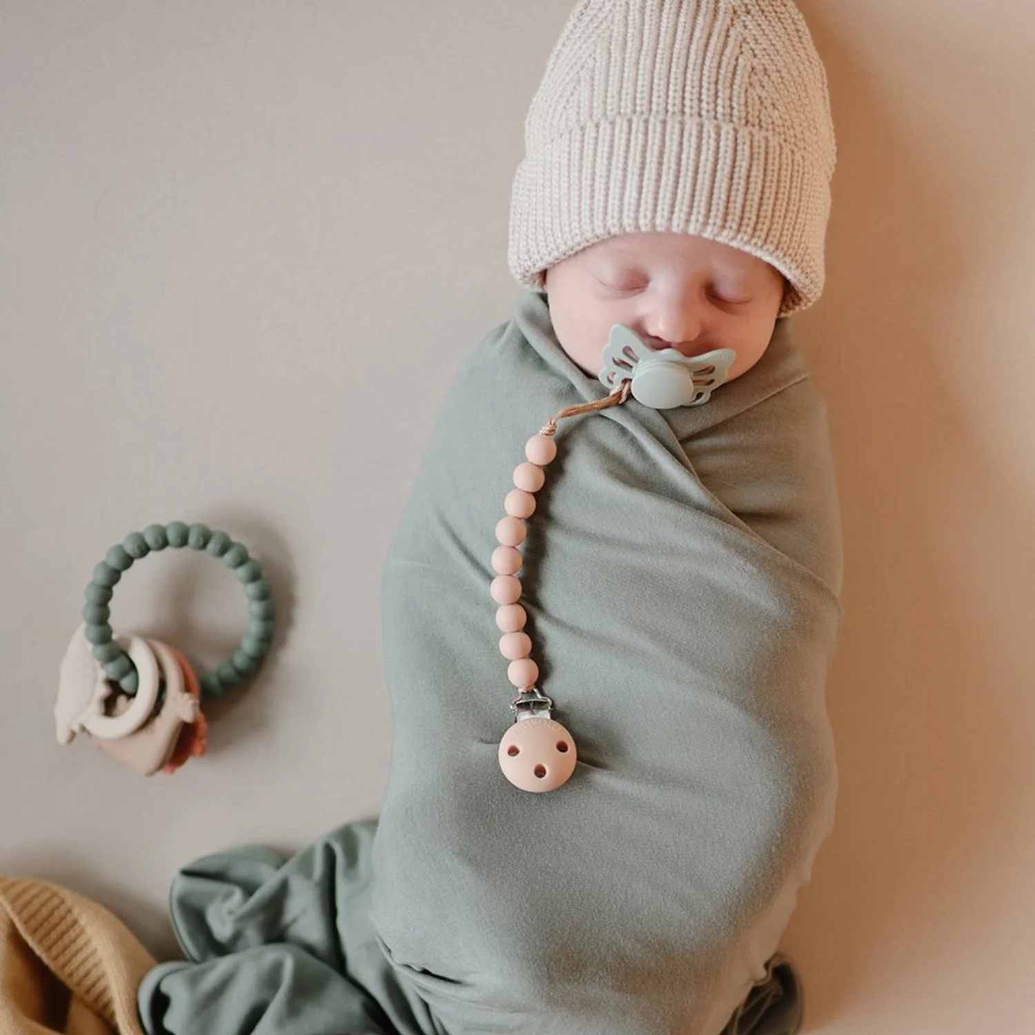 Mushie Dried Thyme Mushie Dino Teething Ring - Image 3