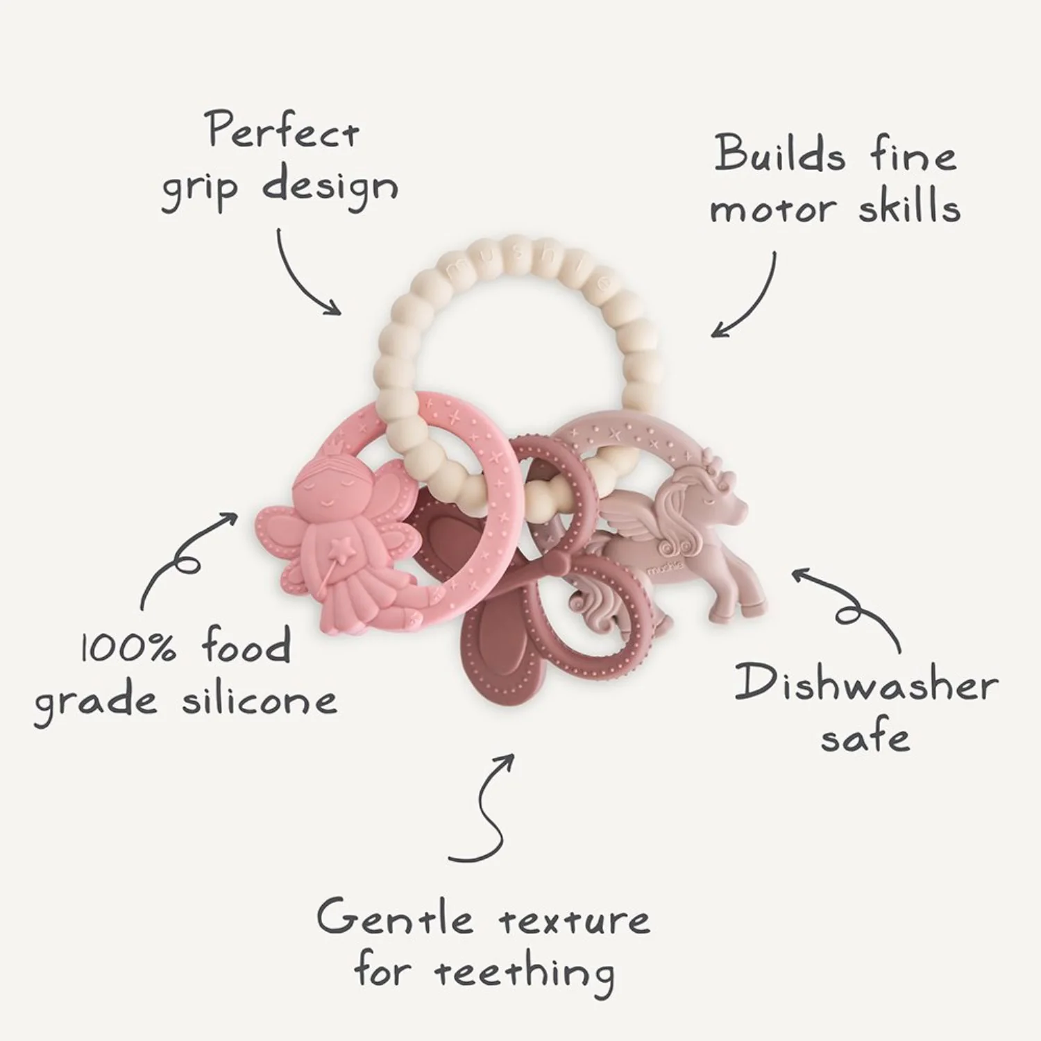 Mushie Fairy Mushie Fairy Teething Ring - Image 8