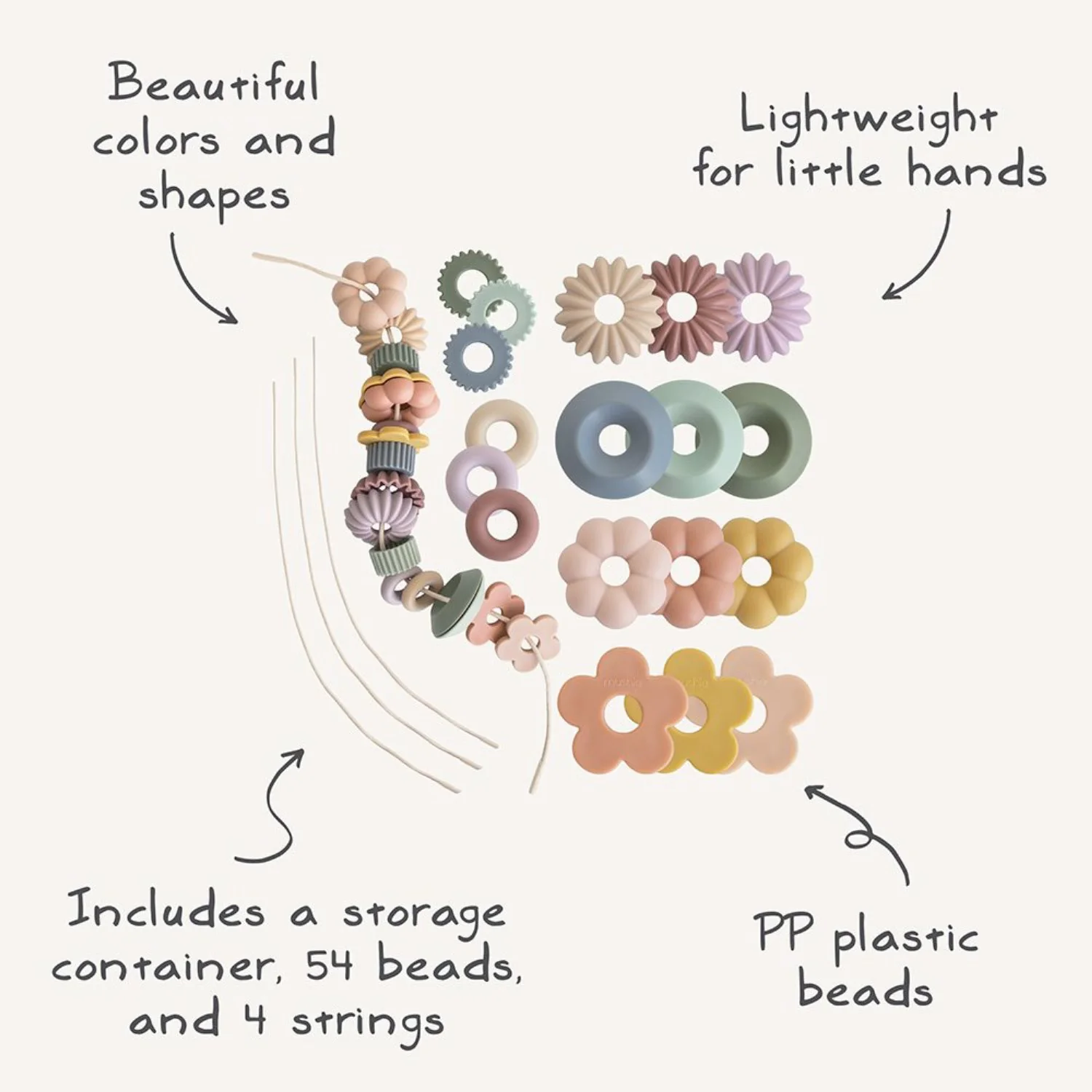 Mushie Multi Mushie Bead Lacing Toy Set - Image 7