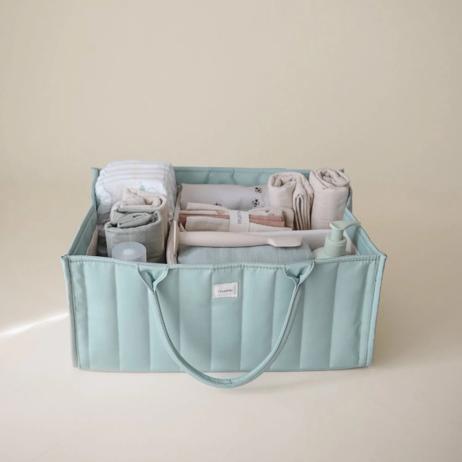 Mushie Roman Green Mushie Diaper Caddy - Roman Green - Image 3