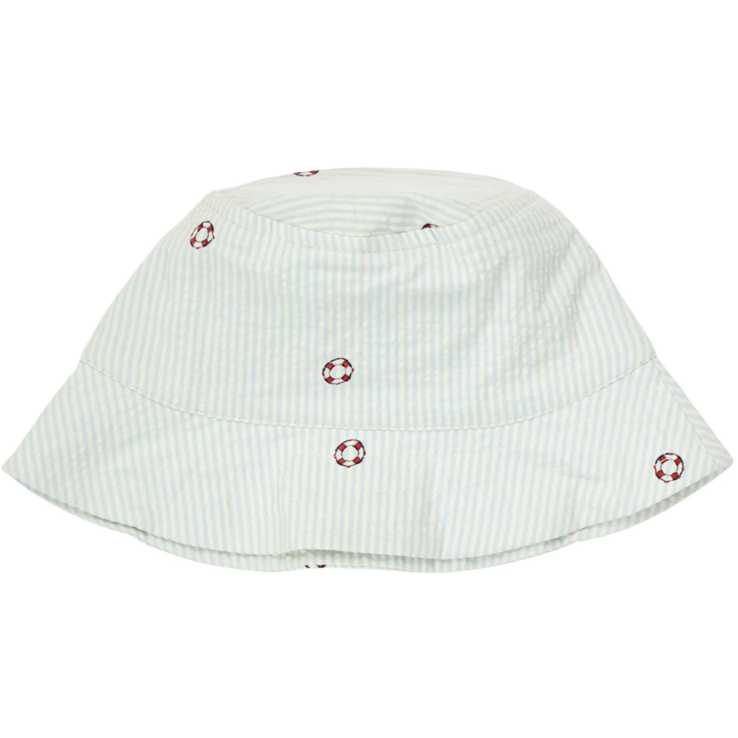 Müsli Tofu/ Ocean/ Mineral Red Seersucker Stripe Bucket Hat Baby - Image 4