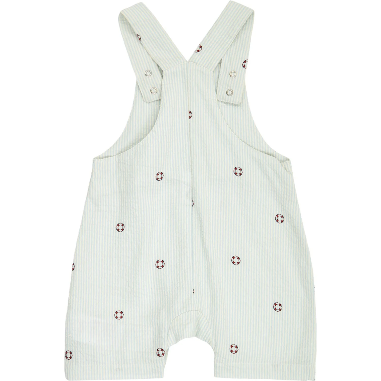 Müsli Tofu/ Ocean/ Mineral Red Seersucker Stripe Overalls Baby - Image 4