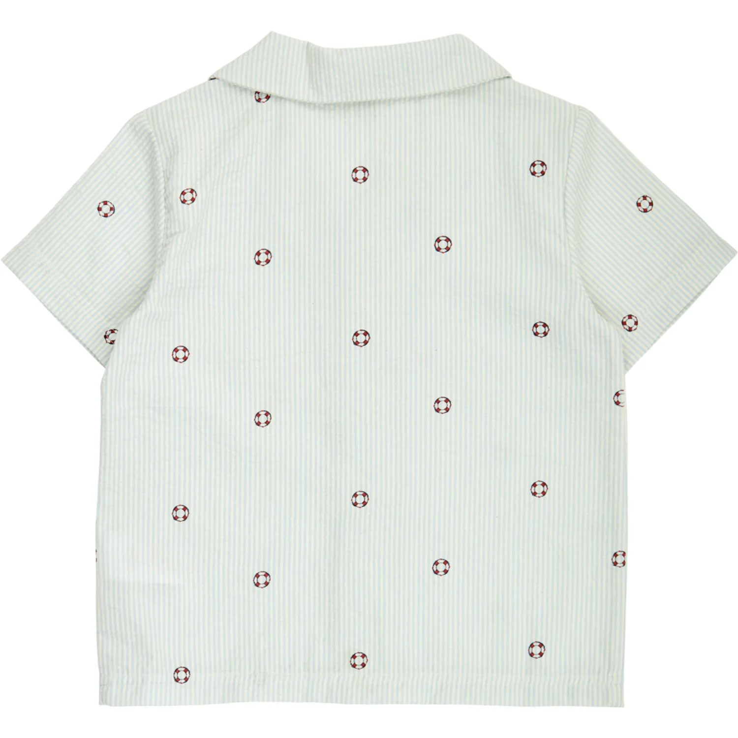 Müsli Tofu/ Ocean/ Mineral Red Seersucker Stripe S/S Shirt - Image 2