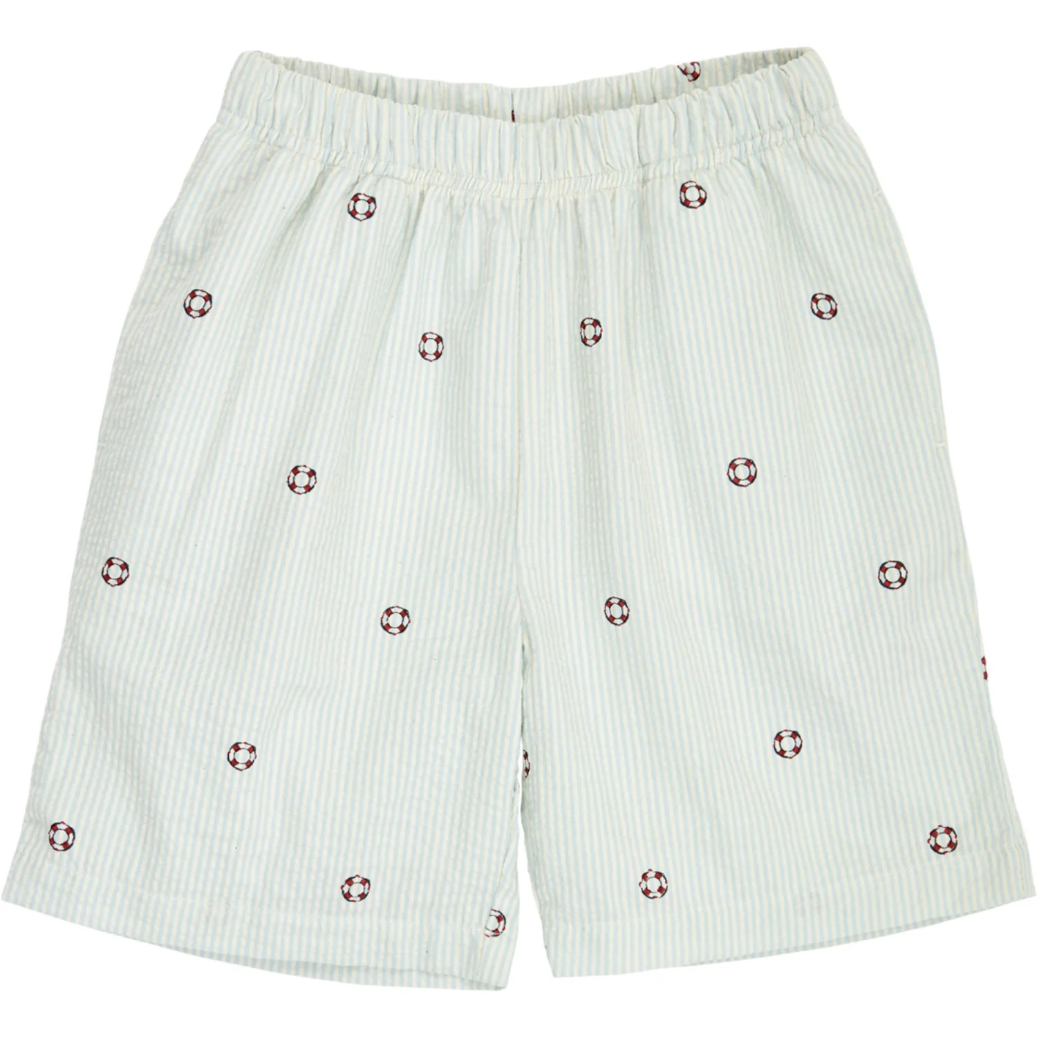 Müsli Tofu/ Ocean/ Mineral Red Seersucker Stripe Shorts