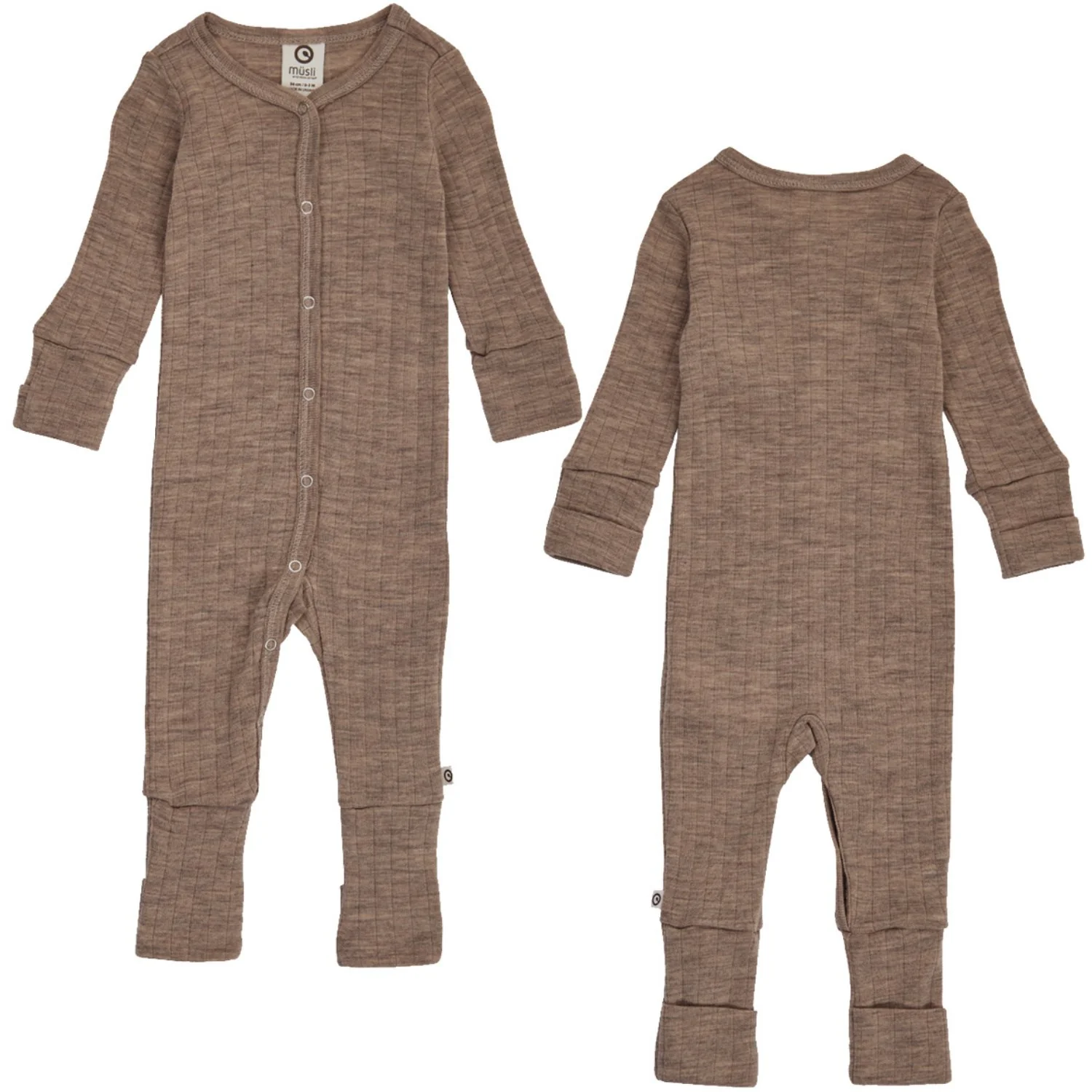 Müsli Walnut Melange Woolly Rib Onesie - Image 2