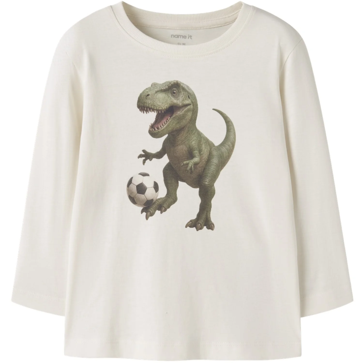 Name It Antique White Dino Football Nmmvoto Ls Nreg Top