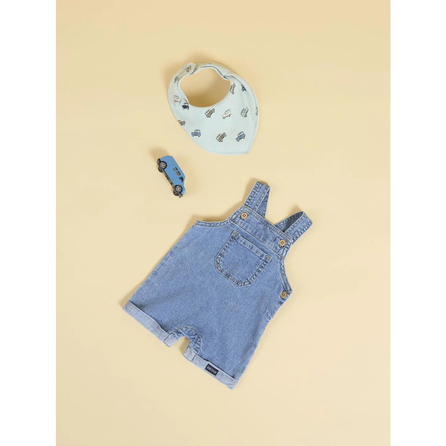 Name It Aqua Gray Hukab Scarf Bib - Image 2