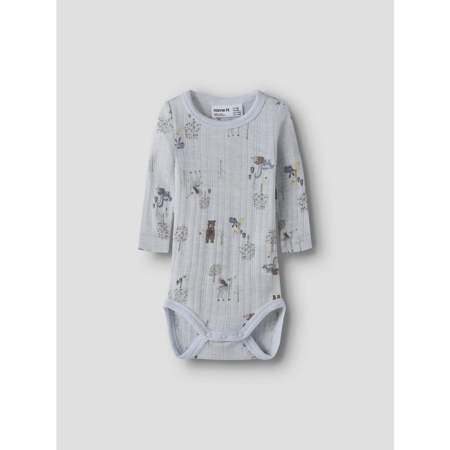 Name It Arctic Ice Forest Animals Nbmwang Wool Needle Ls Body Noos - Image 3