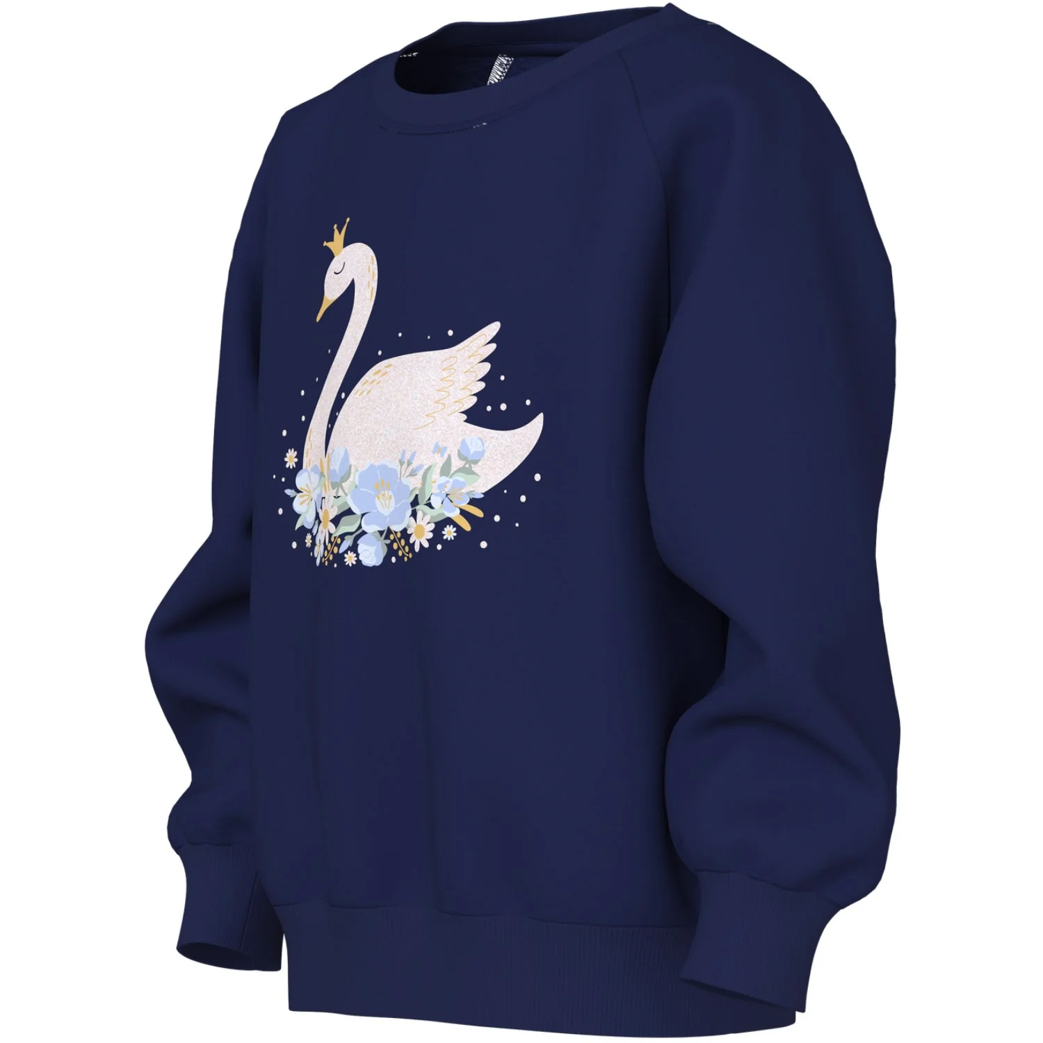 Name It Beacon Blue Princess Swan Nmfvenus Ls Nreg Sweat Bru - Image 2