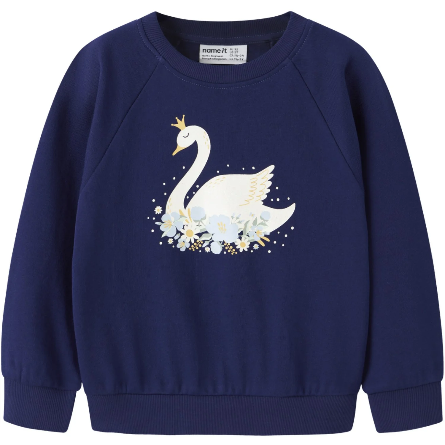 Name It Beacon Blue Princess Swan Nmfvenus Ls Nreg Sweat Bru - Image 4