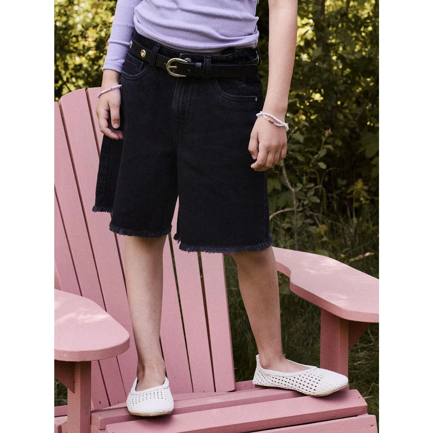 Name It Black Denim Nkfbella Hw Wide Dnm Shorts 1488-Be Noos - Image 5