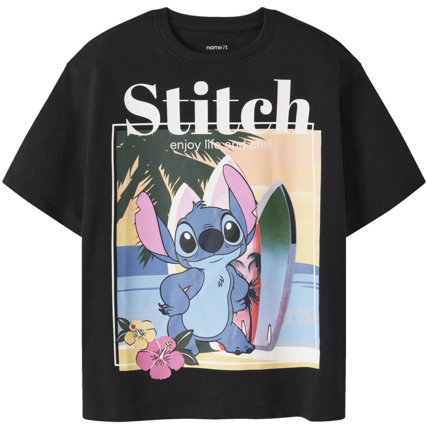 Name It Black Nkfaftina Stitch Ss Nreg Top Box Wdi