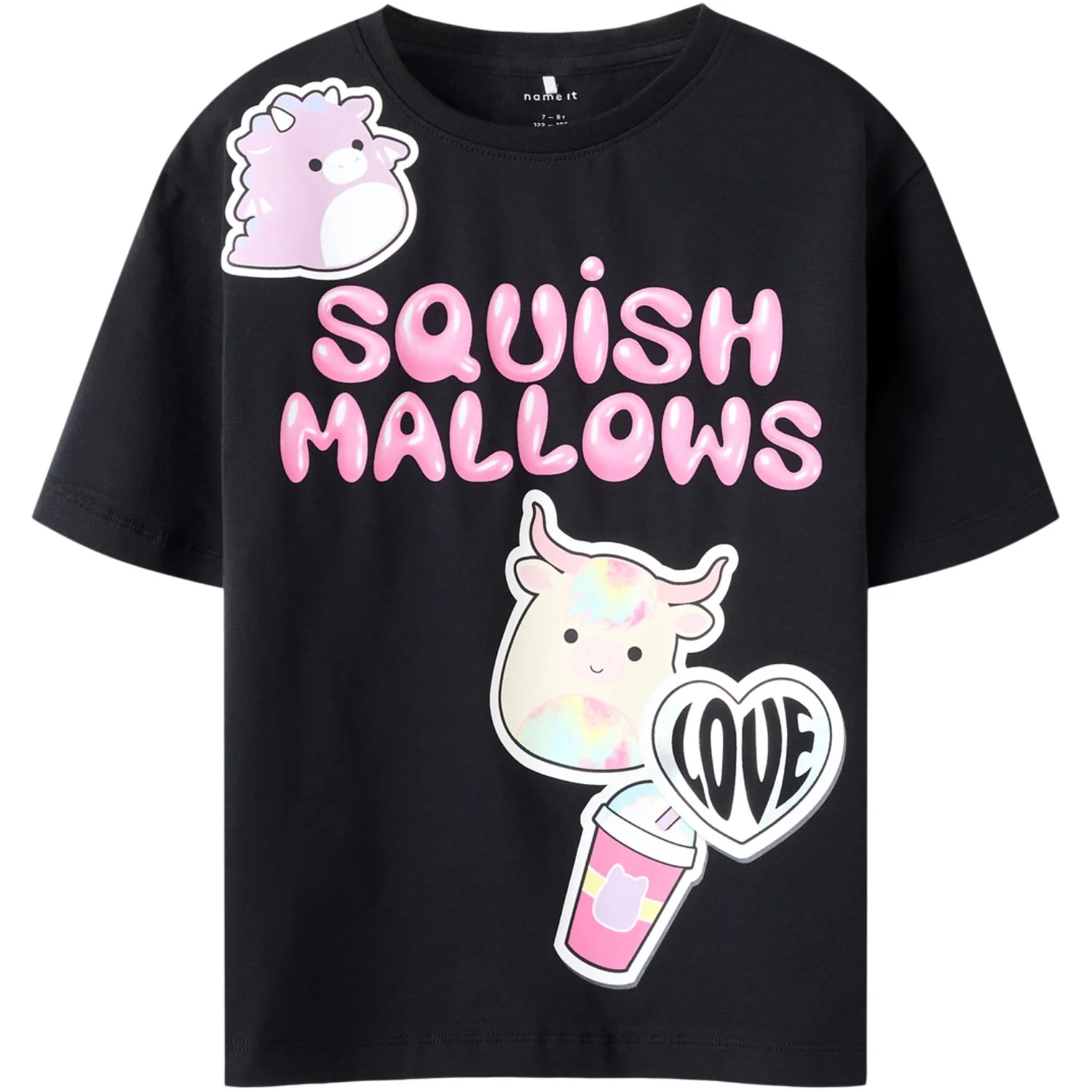 Name It Black Nkfmosa Squish Nreg Ss Top Box Bfu