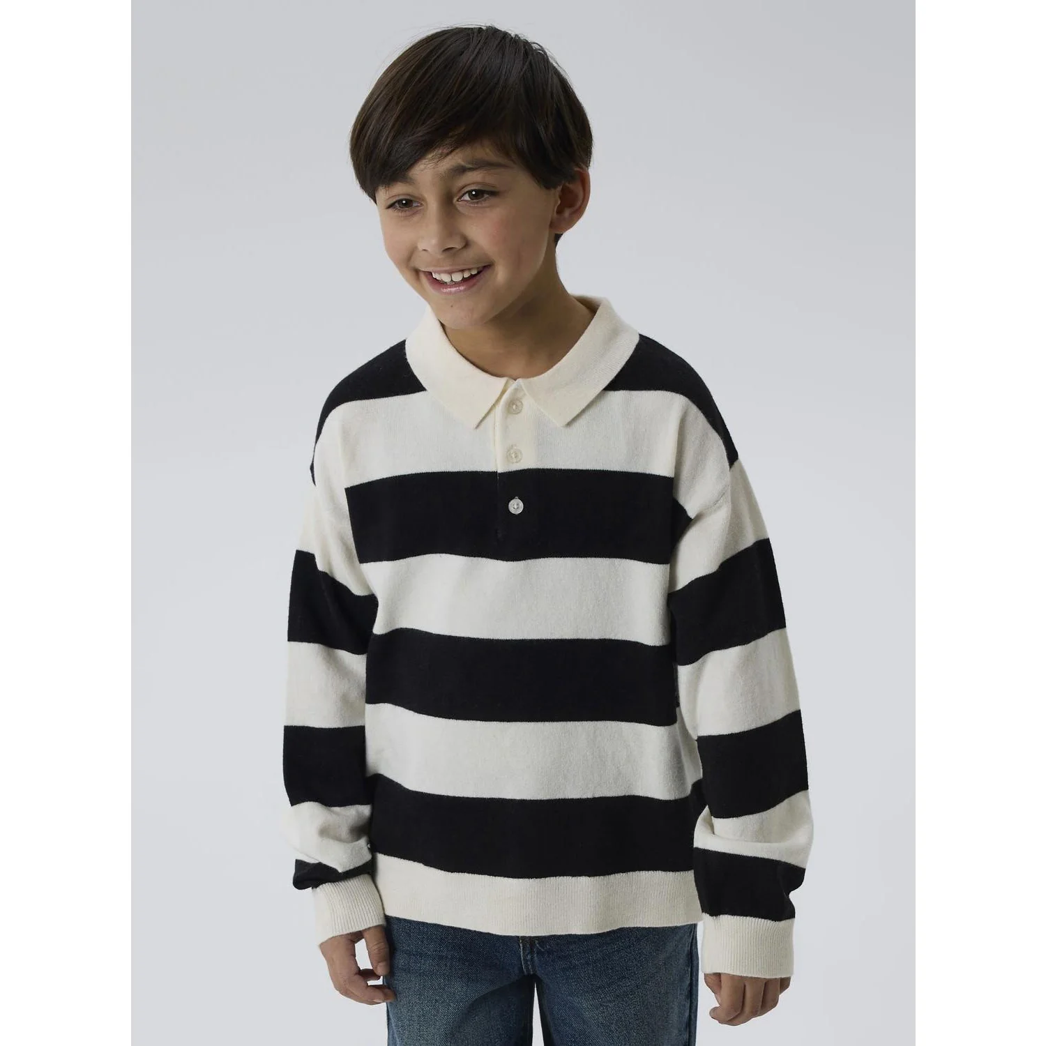 Name It Black Nkmobert Ls Loose Knit Polo - Image 3