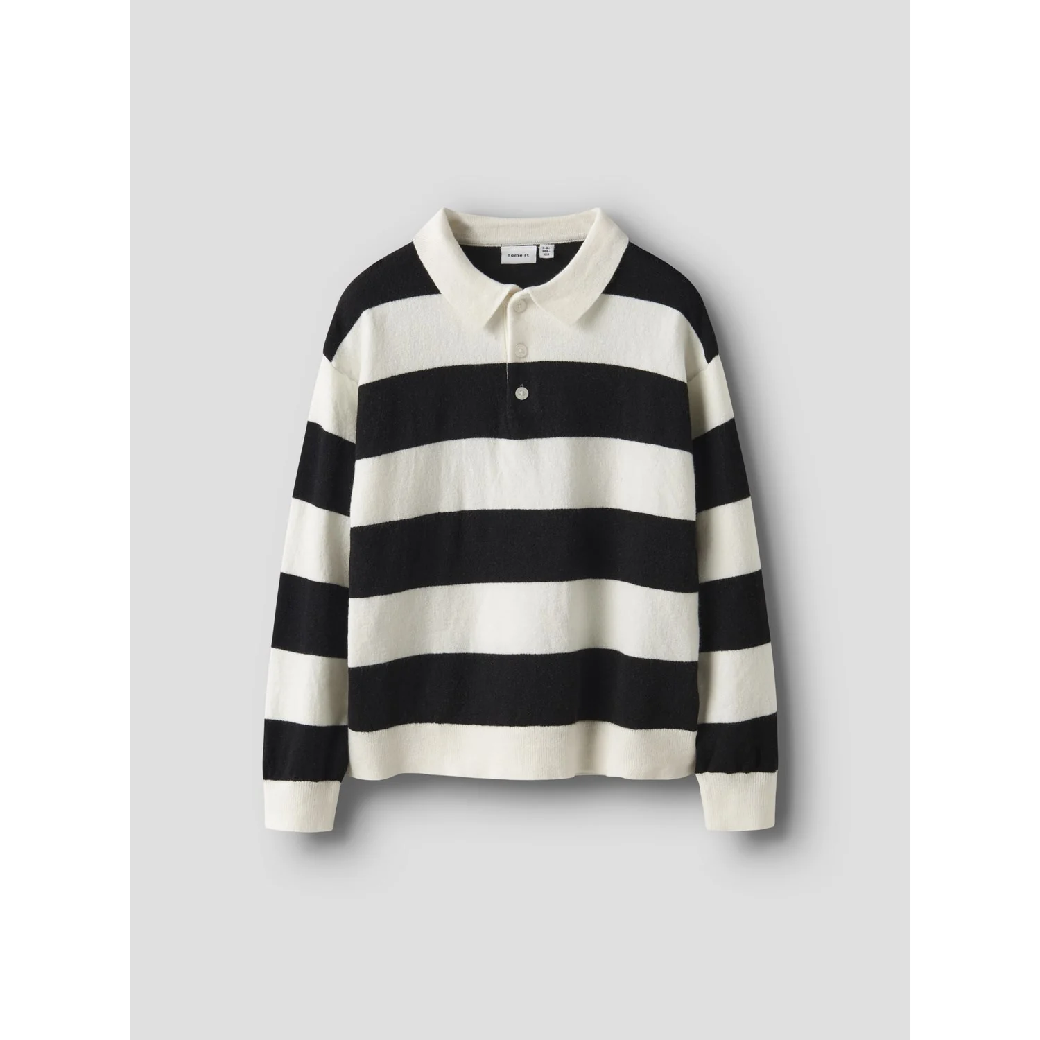 Name It Black Nkmobert Ls Loose Knit Polo - Image 4