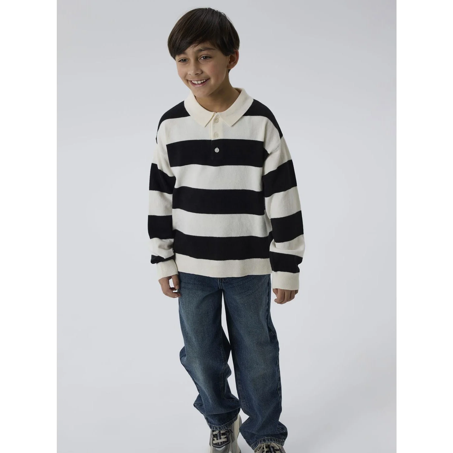 Name It Black Nkmobert Ls Loose Knit Polo - Image 5
