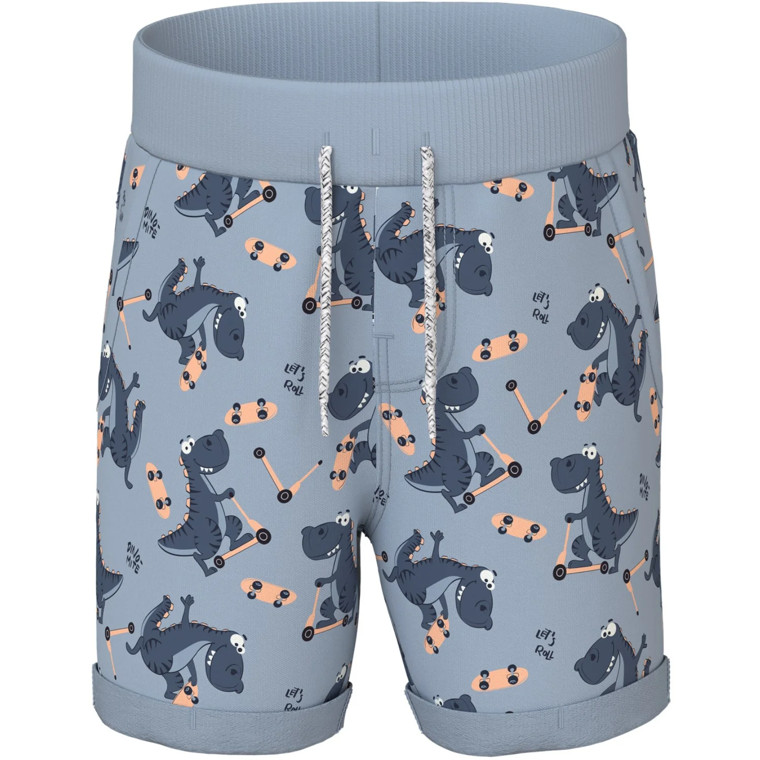Name It Blue Fog Dino Skater Nmmvermo Aop Long Swe Shorts Unb