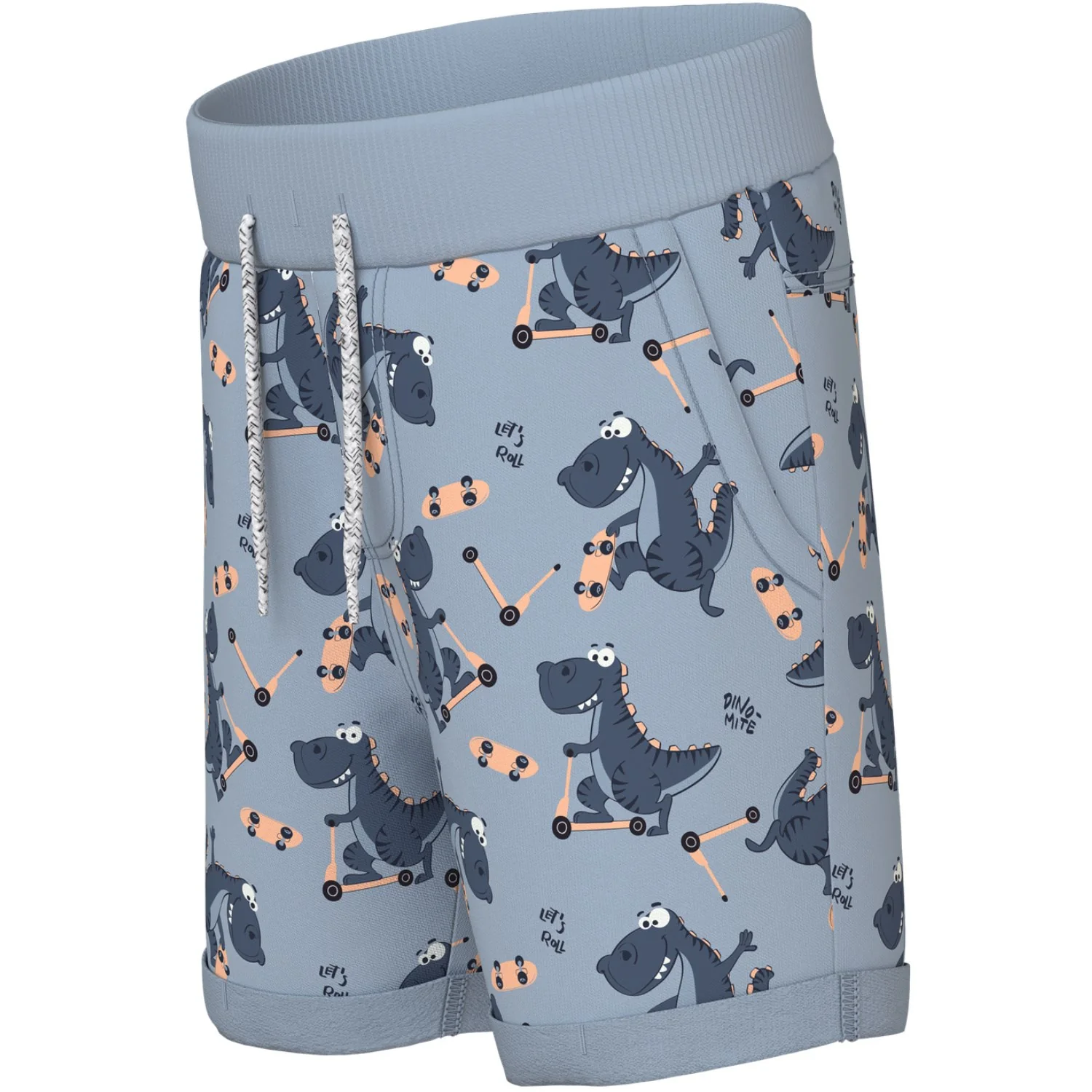 Name It Blue Fog Dino Skater Nmmvermo Aop Long Swe Shorts Unb - Image 2
