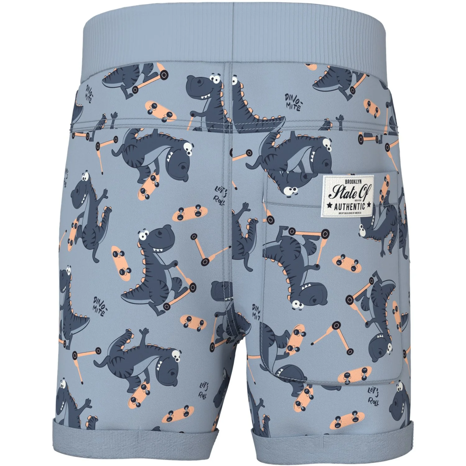 Name It Blue Fog Dino Skater Nmmvermo Aop Long Swe Shorts Unb - Image 3