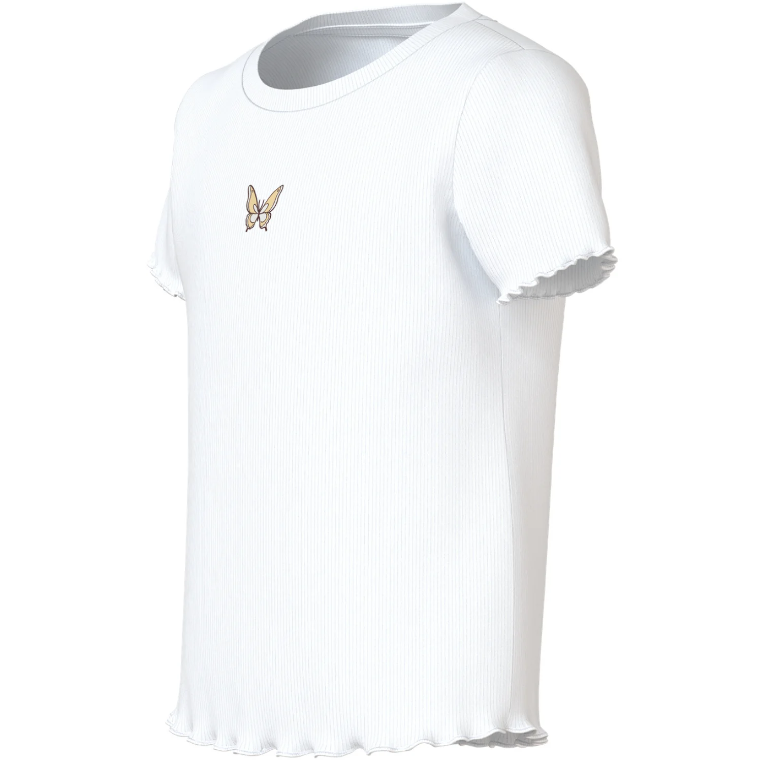 Name It Bright White Butterfly Embroidery Nmfvivemma Ss Slim Top - Image 2