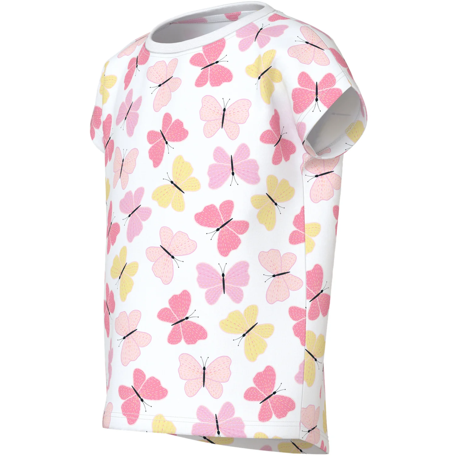 Name It Bright White Pink Butterfly Nmfvigga Capsl Top - Image 2