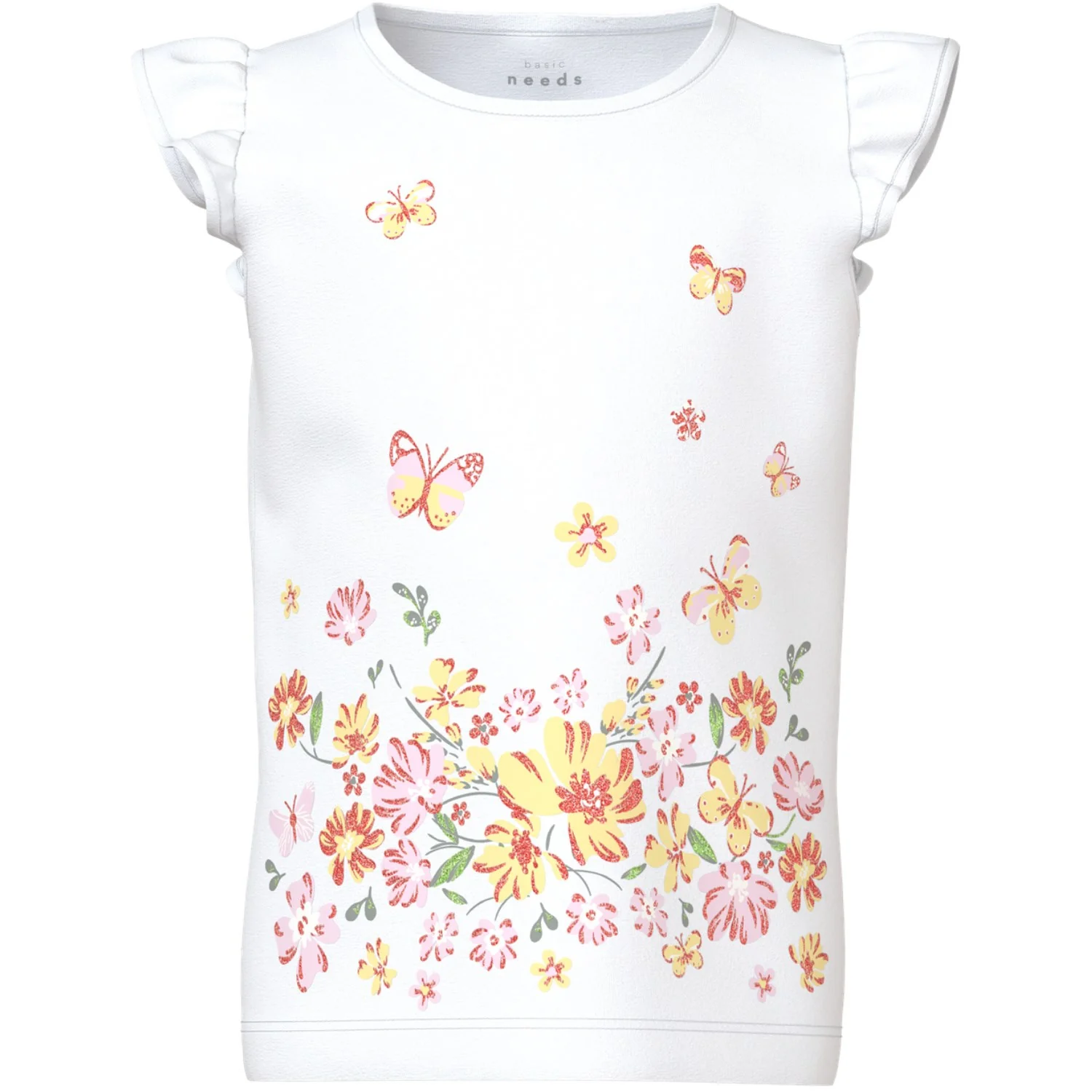 Name It Bright White Yellow Flower Vayana Capsl Top