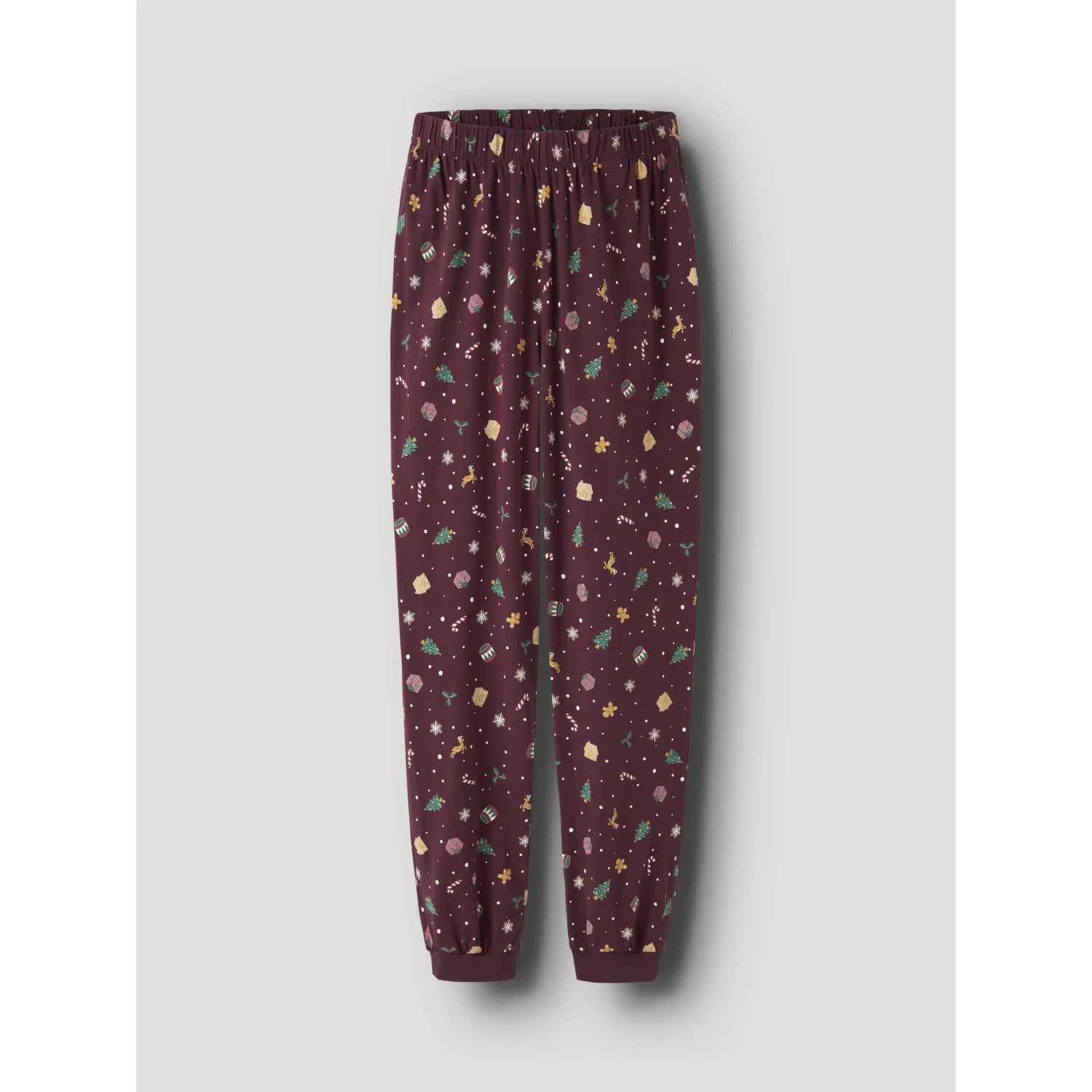 Name It Burgundy Xmas AOP Nanvismas Ls Nightset Adult - Image 3