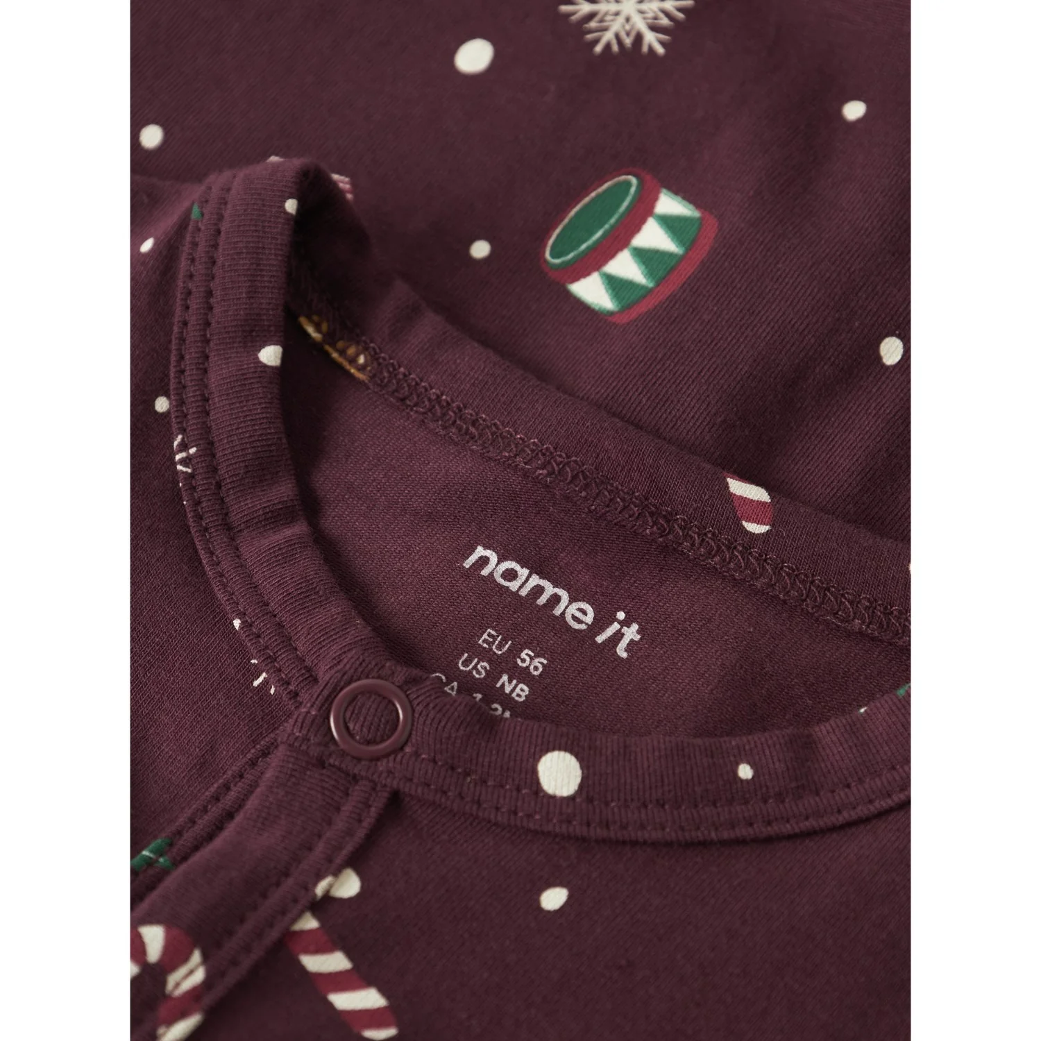 Name It Burgundy Xmas AOP Nbnvismas Ls Nightsuit - Image 2