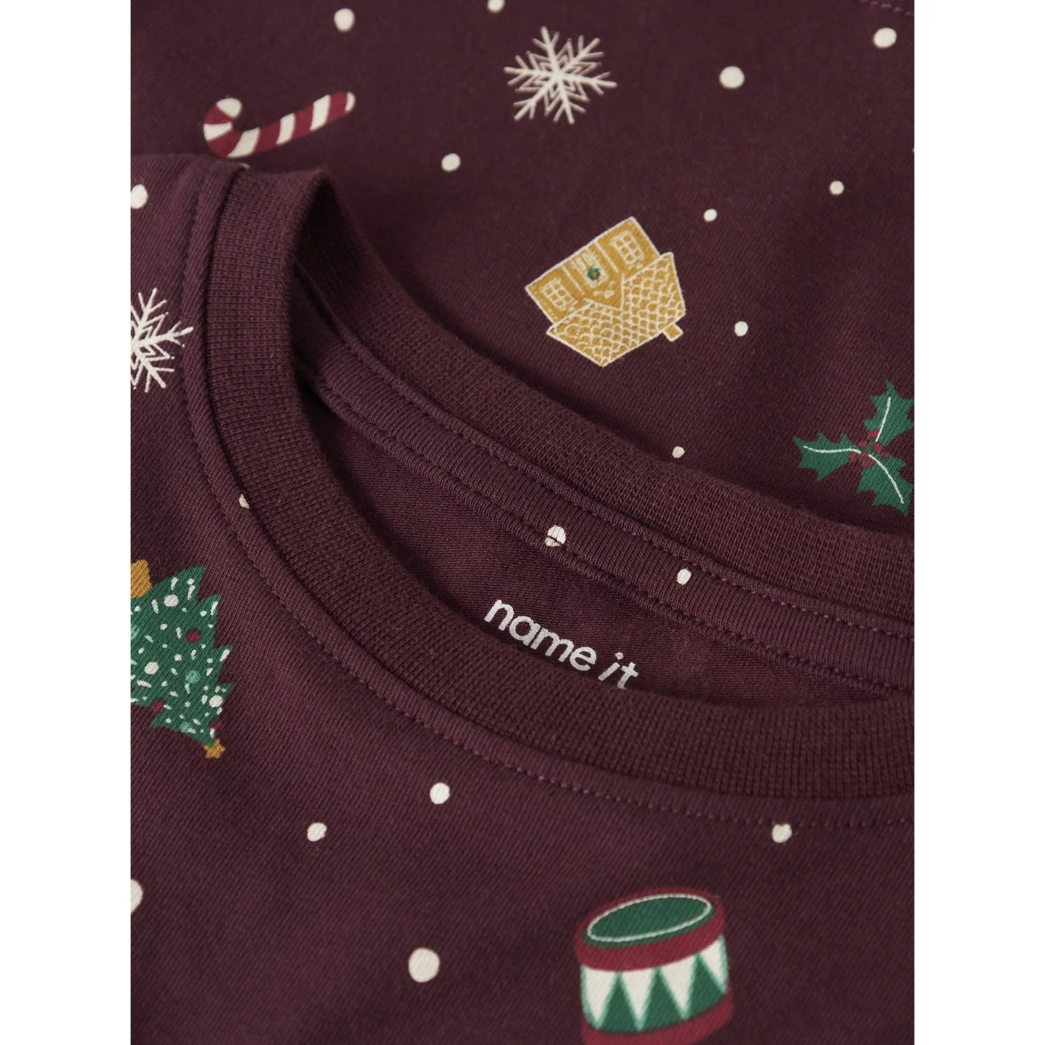 Name It Burgundy Xmas AOP Nmnvismas Ls Nightset - Image 4