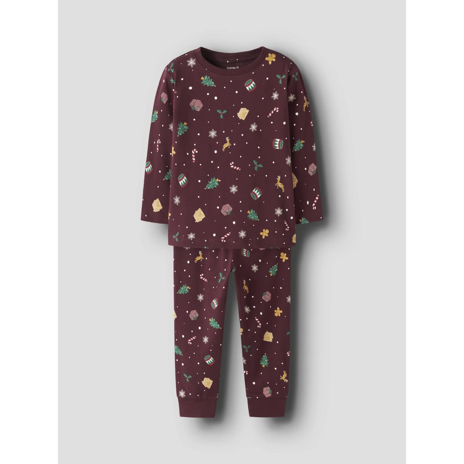 Name It Burgundy Xmas AOP Nmnvismas Ls Nightset - Image 7