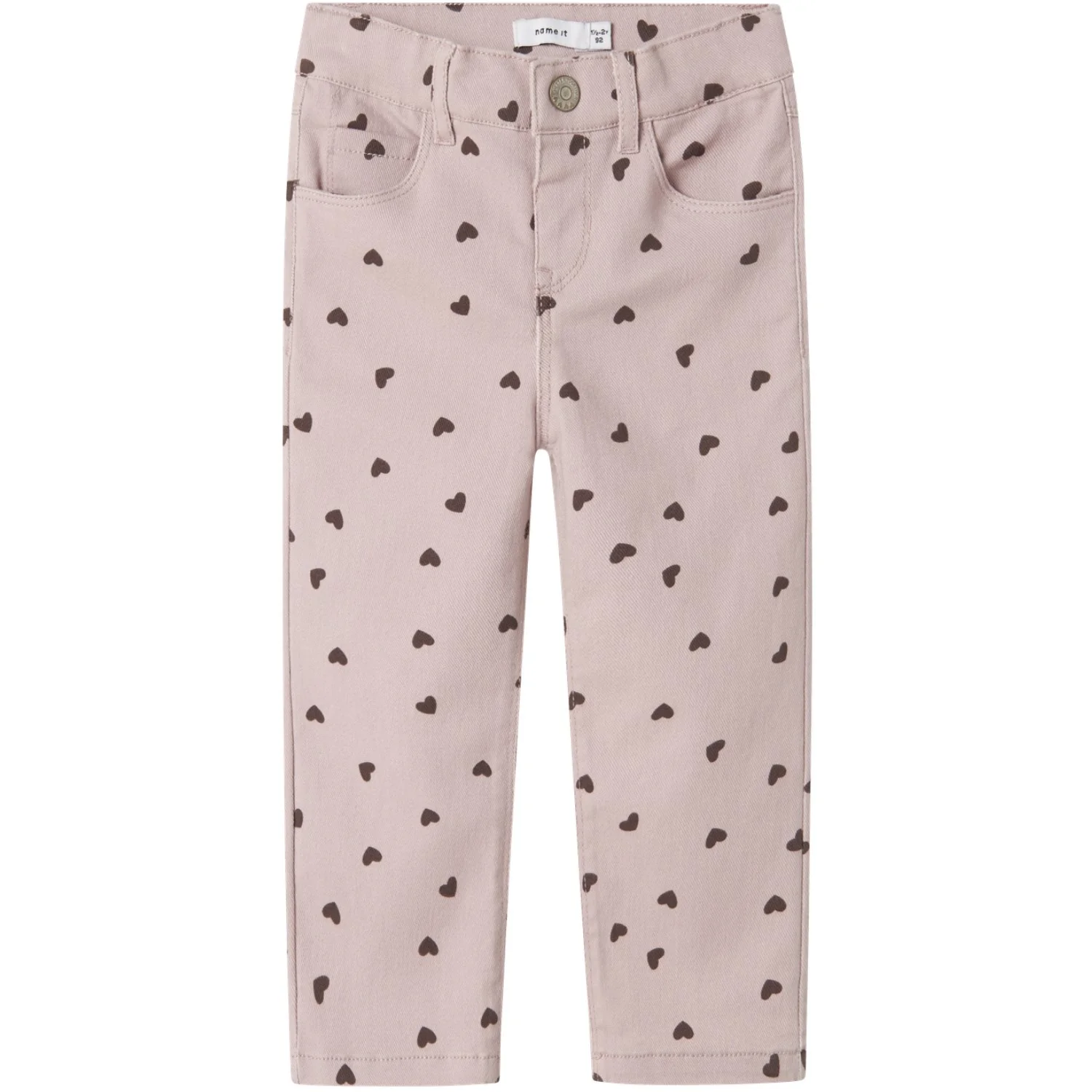 Name It Burnished Lilac Heart Nmfrose Straight Aop Twill Pants 7218-Yf