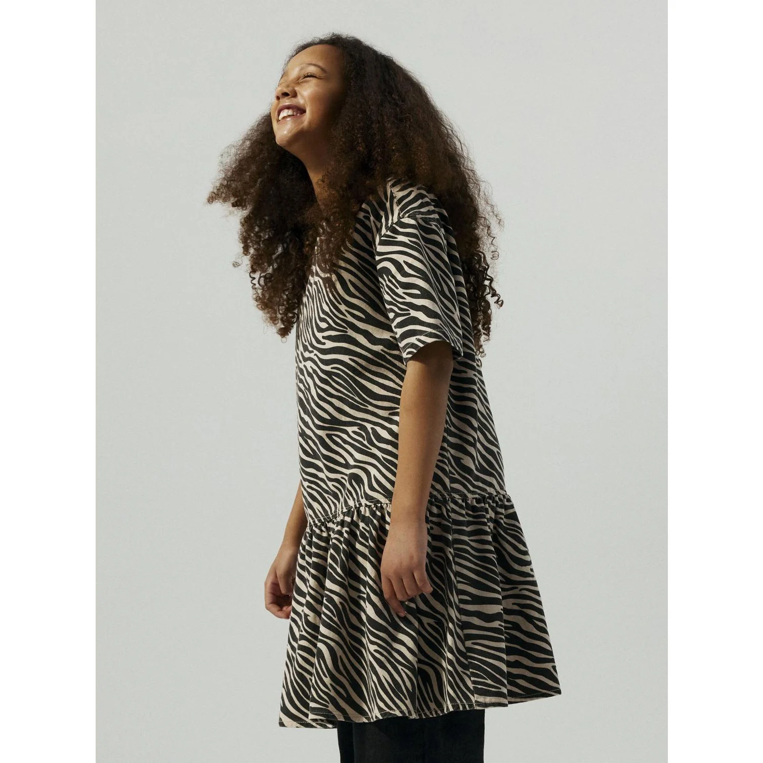 Name It Cement Black Zebra Nkfzebra Twill Ss Dress 4003-Td D - Image 3