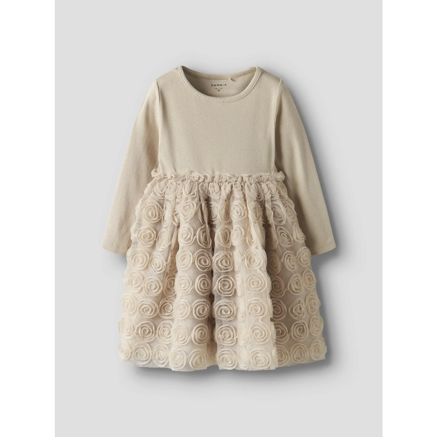 Name It Cement Nmfsykia Tulle Ls Dress - Image 3