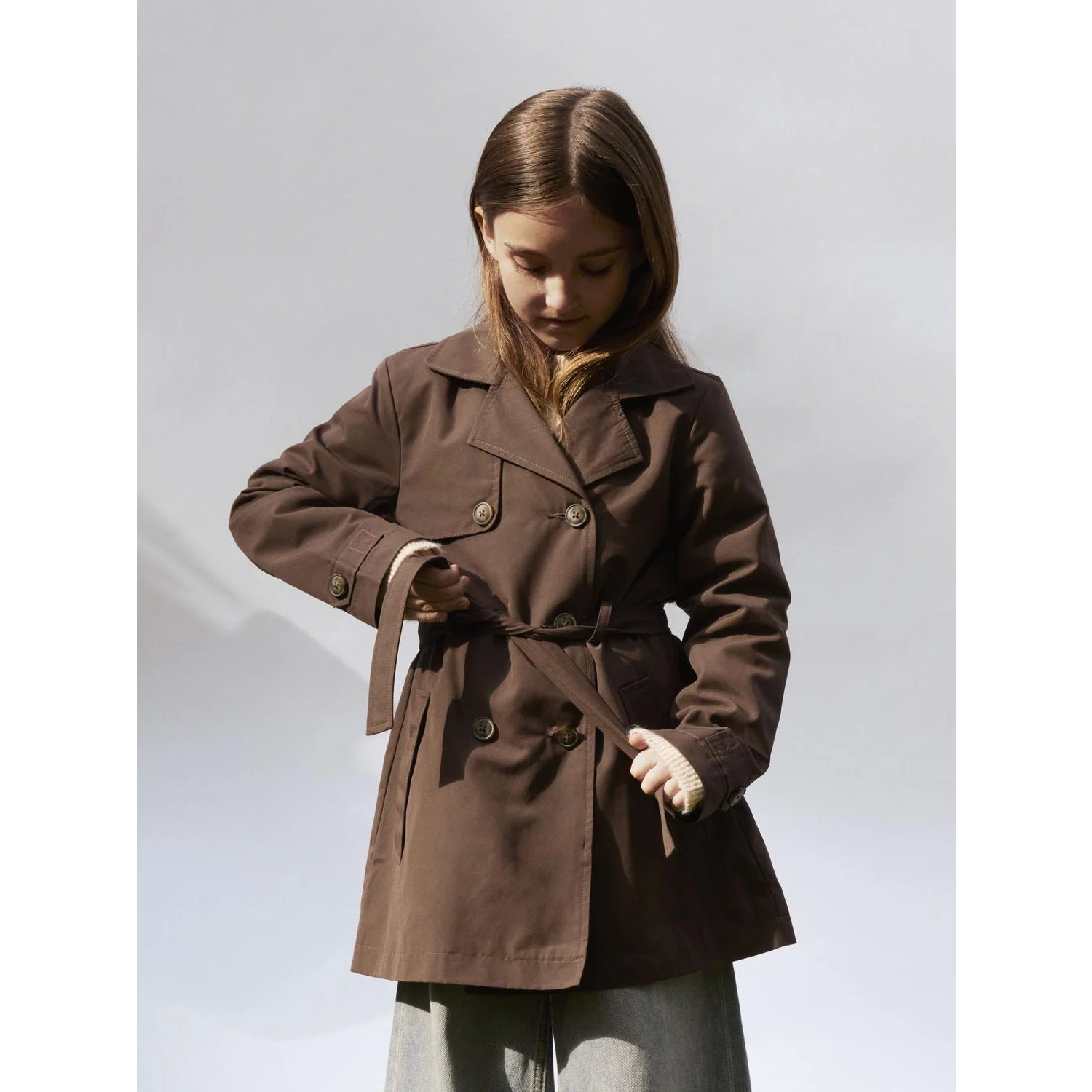 Name It Chocolate Brown Nkfmadelin Trench Coat Noos - Image 3