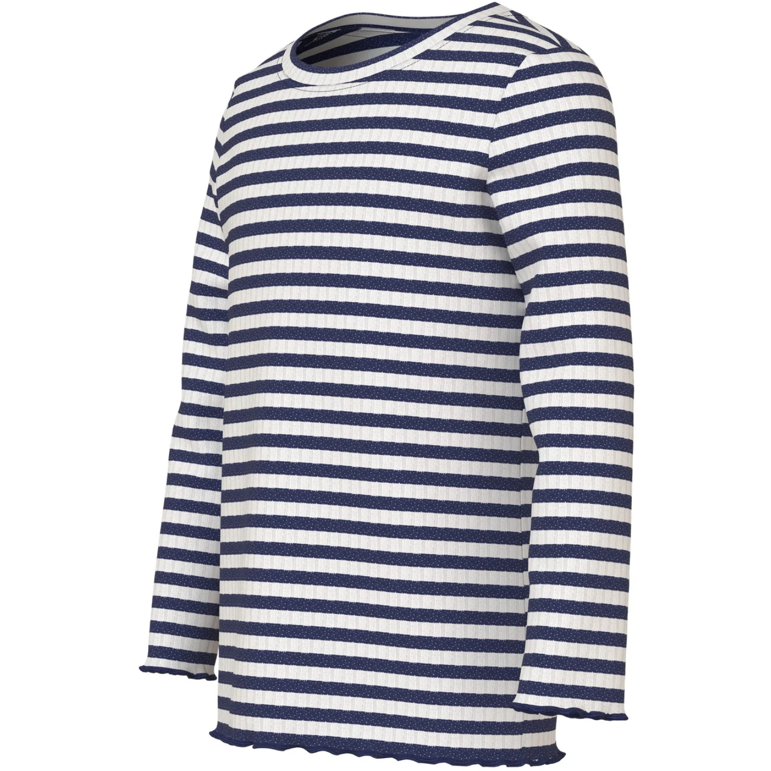 Name It Cloud Dancer Beacon Blue Stripe Nmfvemma Glitter Ls Slim Top - Image 2