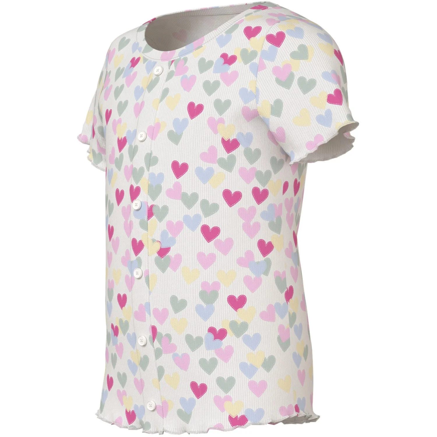 Name It Cloud Dancer Random Hearts Nmfvemia Aop Ss Slim Top - Image 2