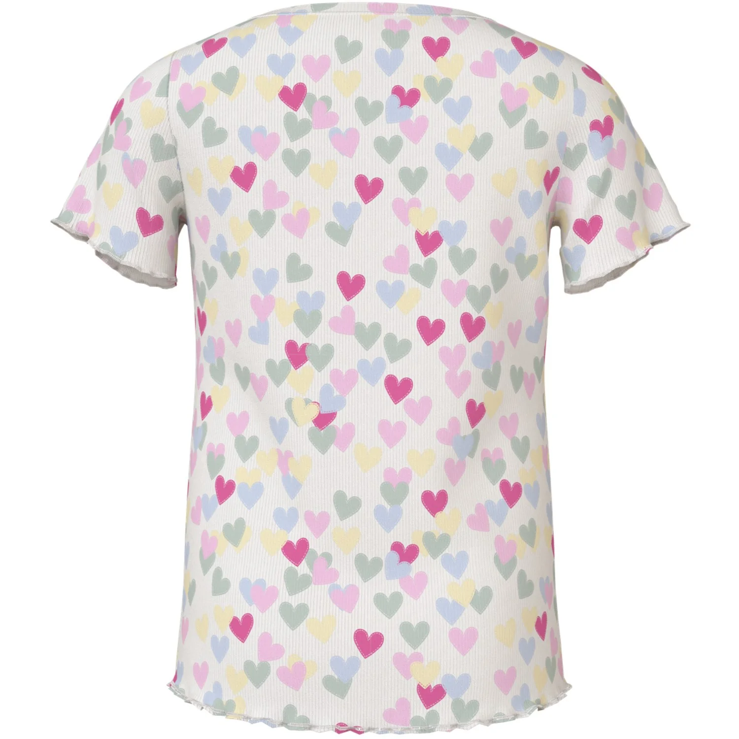 Name It Cloud Dancer Random Hearts Nmfvemia Aop Ss Slim Top - Image 3