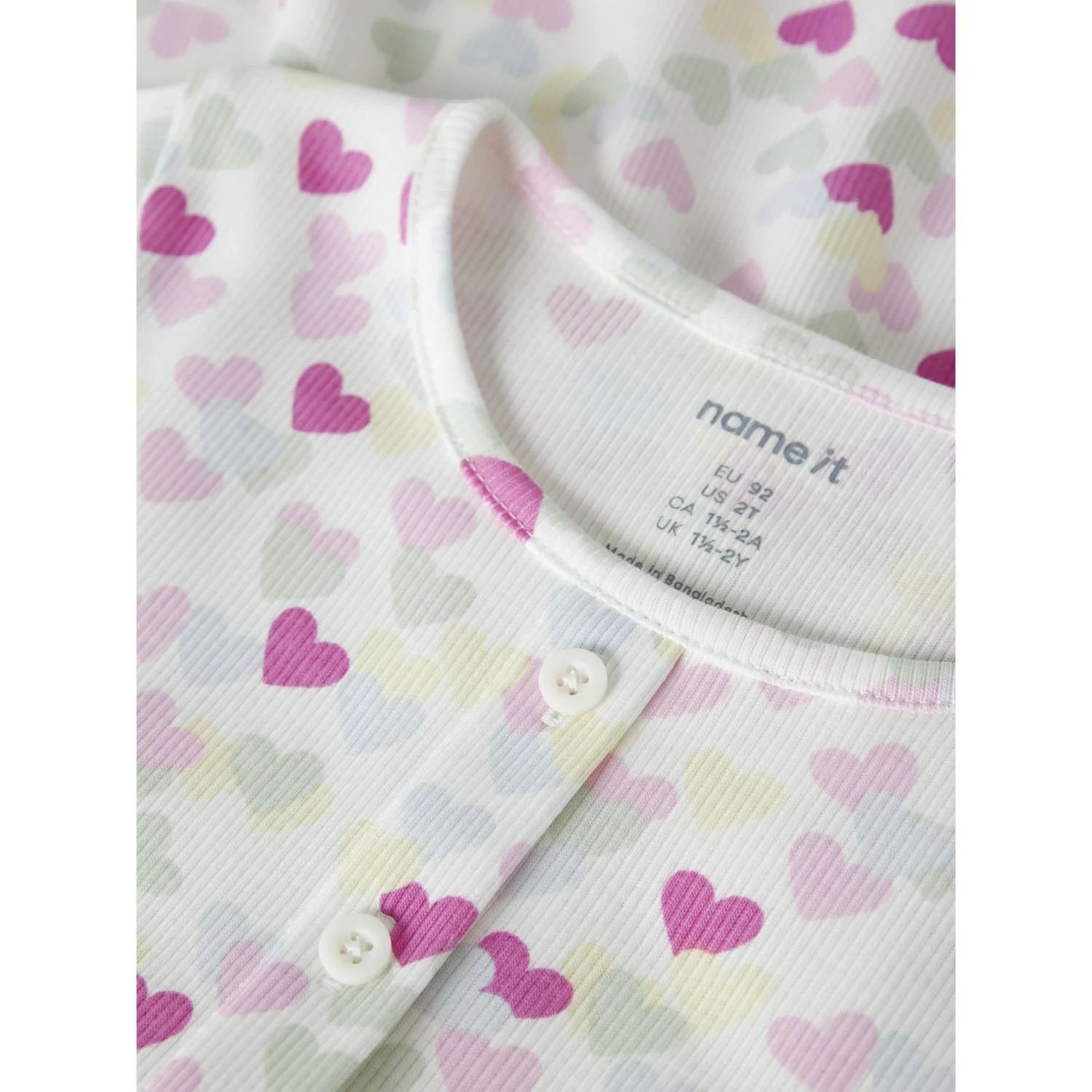 Name It Cloud Dancer Random Hearts Nmfvemia Ss Dress - Image 2