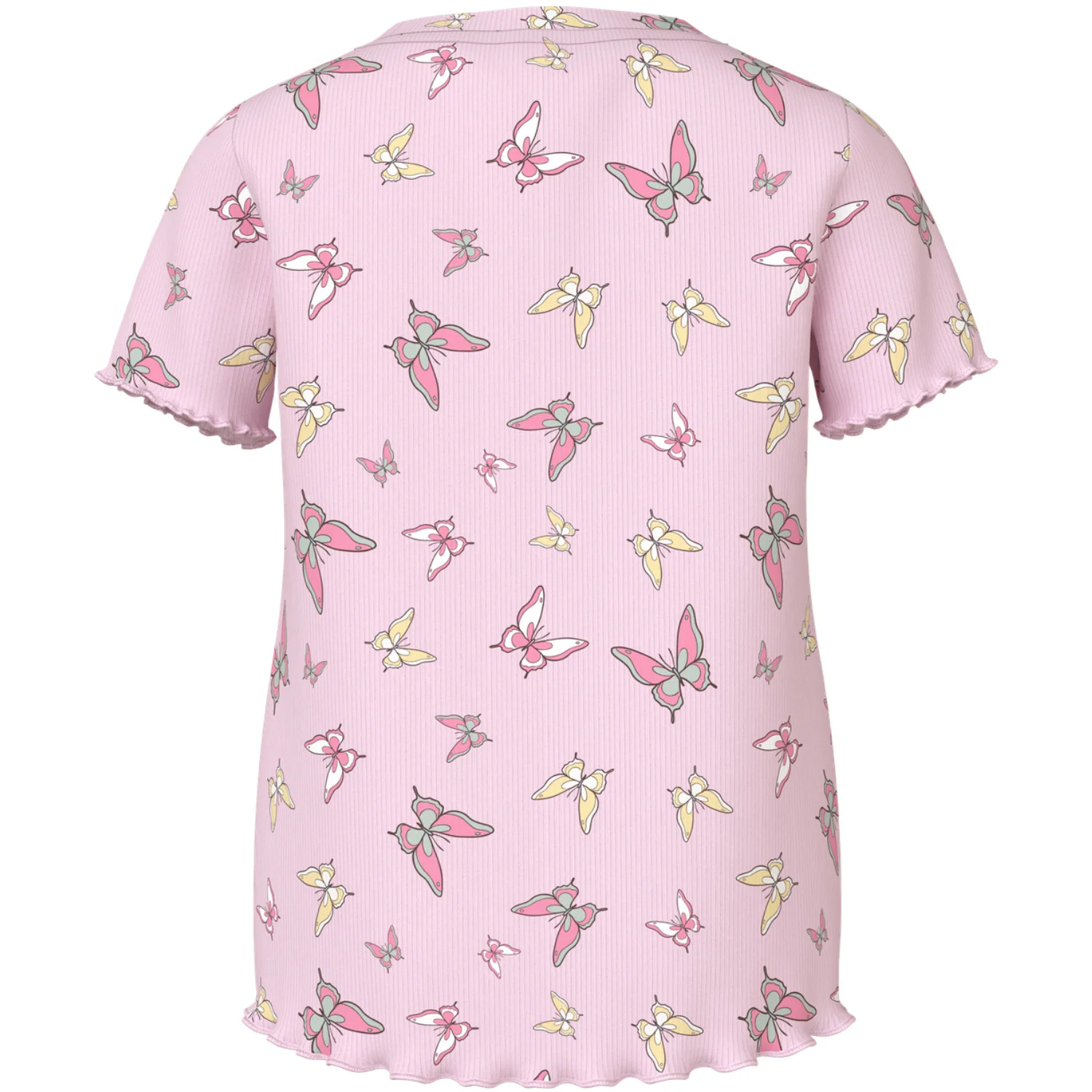 Name It Cradle Pink Butterflies Nmfvemma Aop Ss Slim Top - Image 3